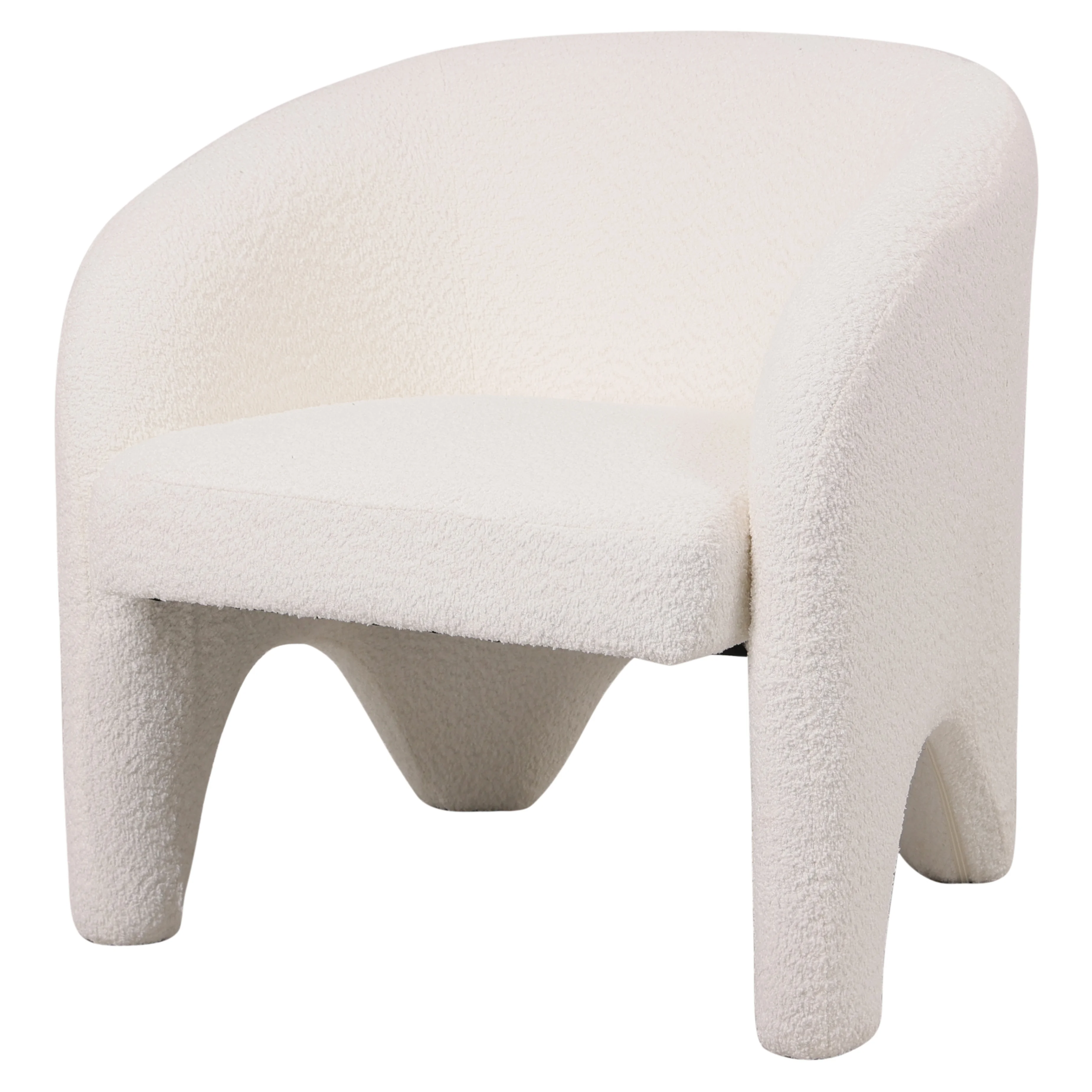 Lylo Collection Modern Accent Chair In Boucle White