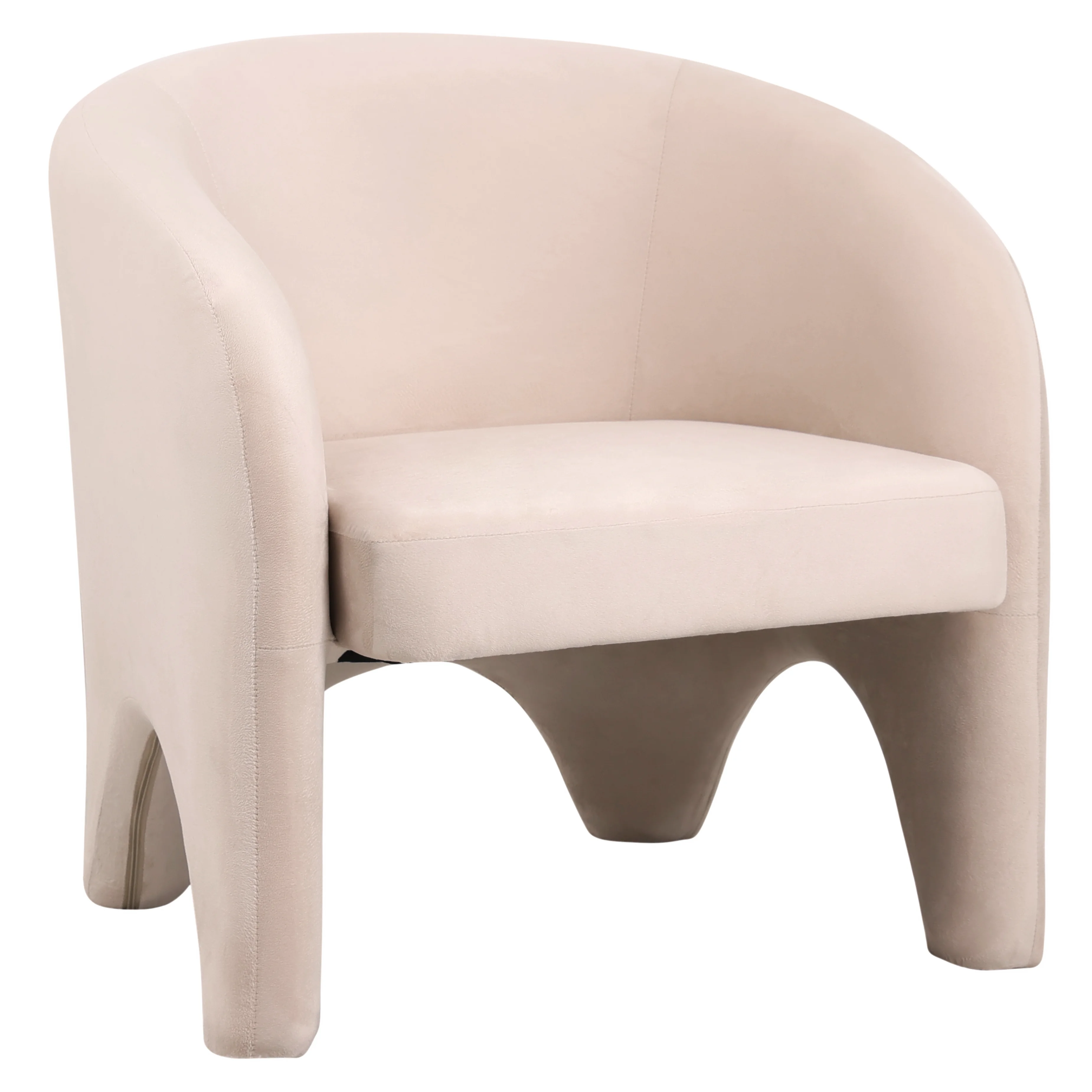 Lylo Collection Modern Accent Chair In Beige Velvet