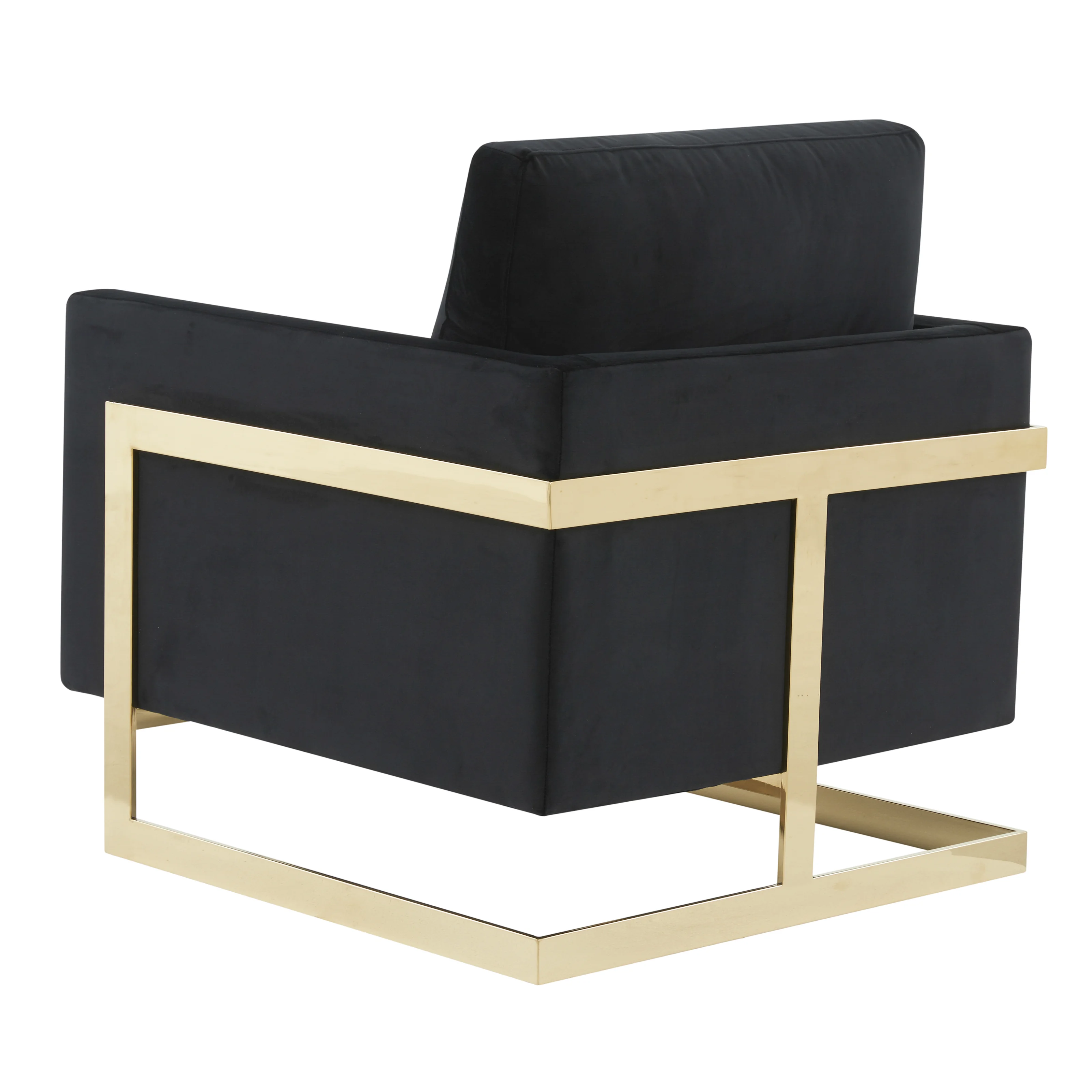 Lincoln Velvet Accent Armchair With Gold Frame
