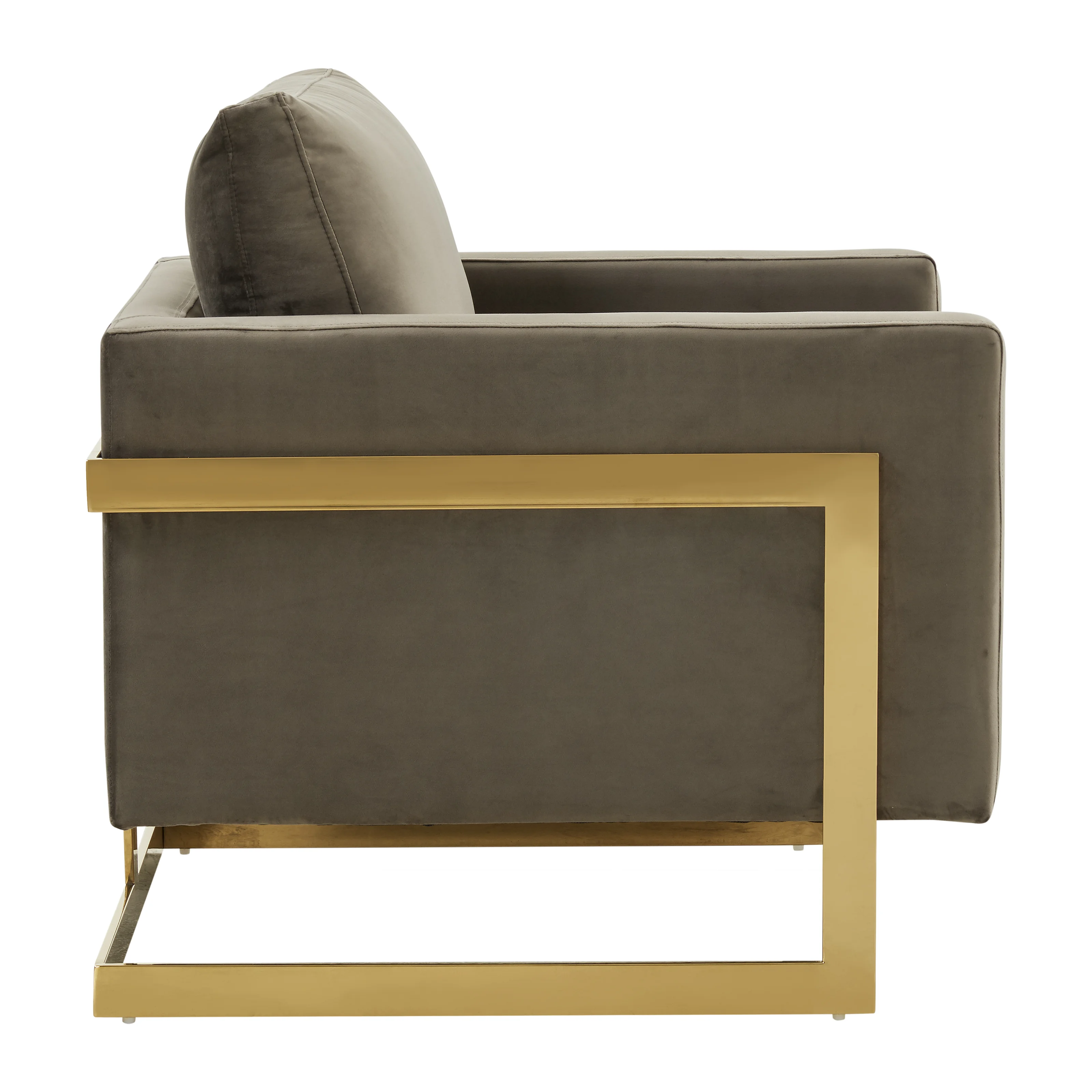 Lincoln Velvet Accent Armchair With Gold Frame