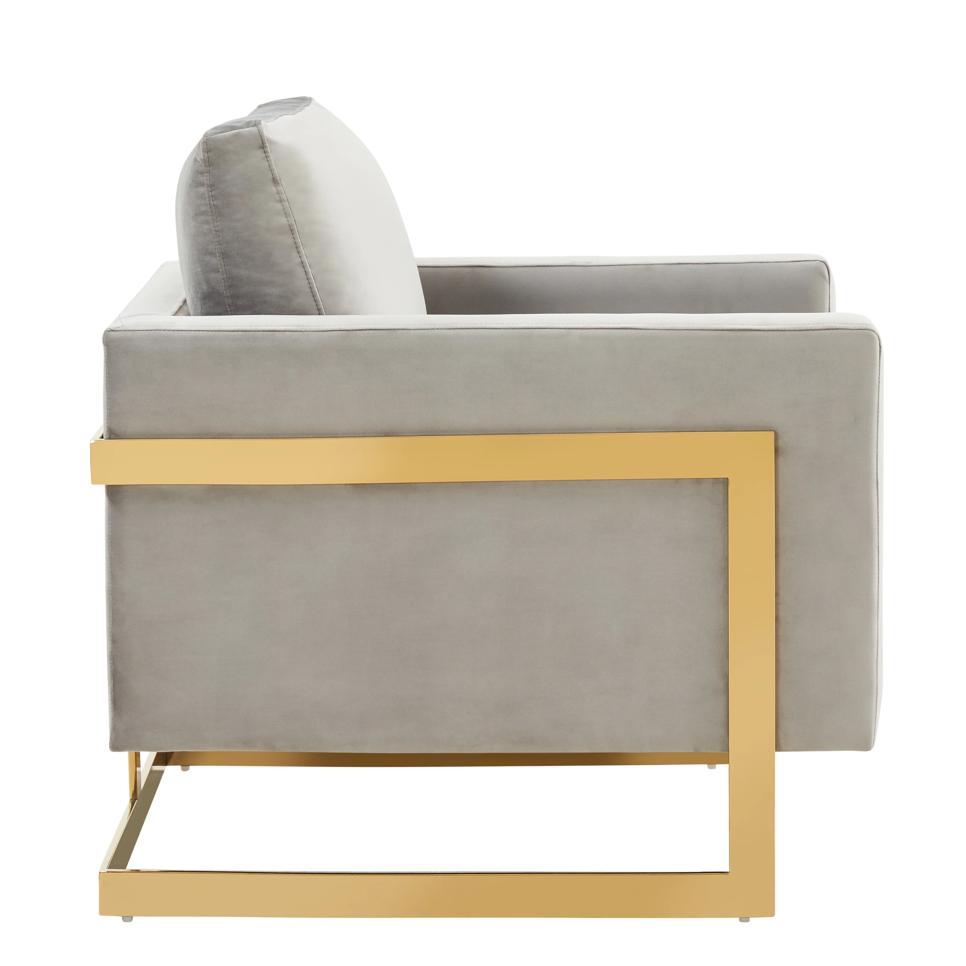 Lincoln Velvet Accent Armchair With Gold Frame