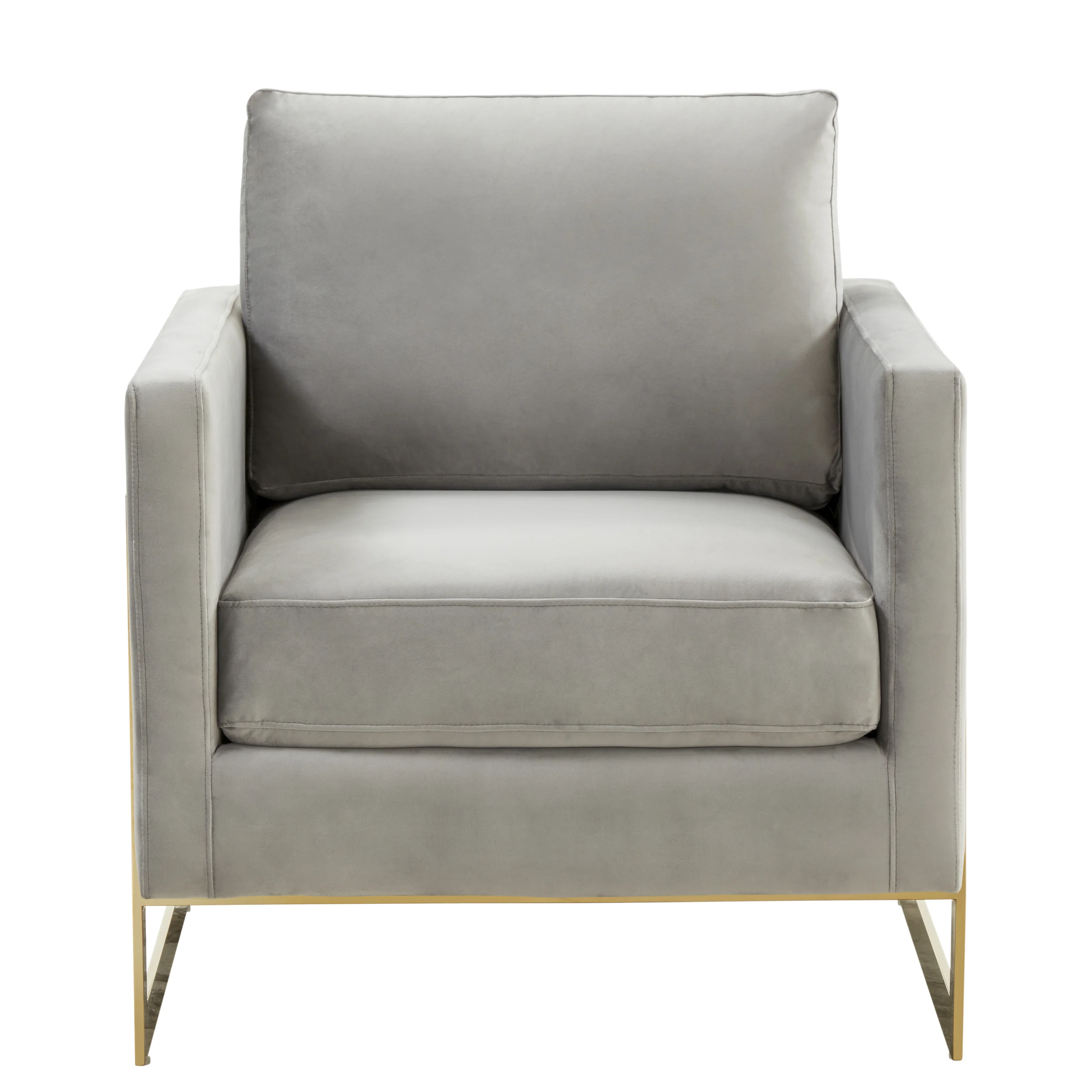 Lincoln Velvet Accent Armchair With Gold Frame