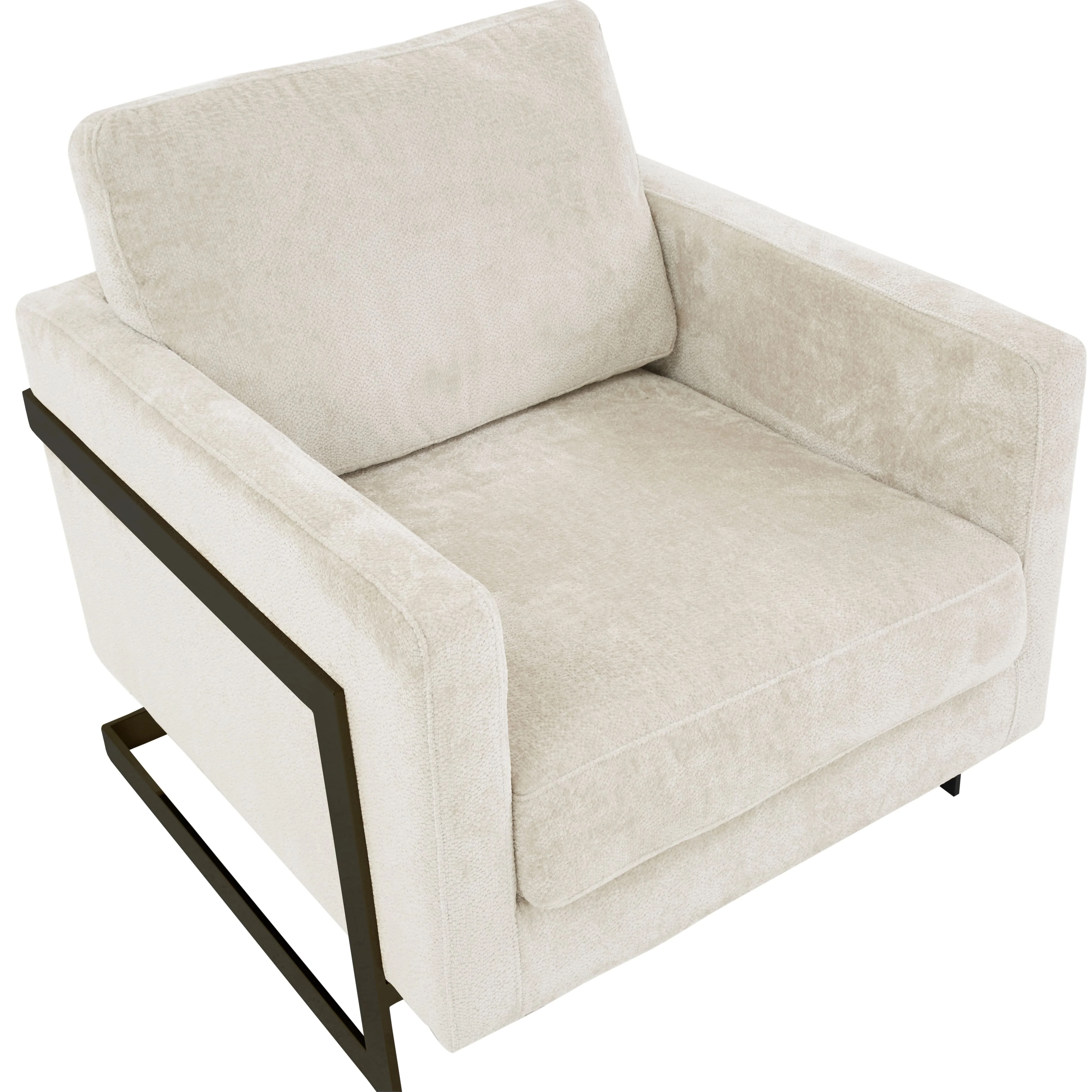 Lincoln Grey Boucle Accent Armchair With Black Frame