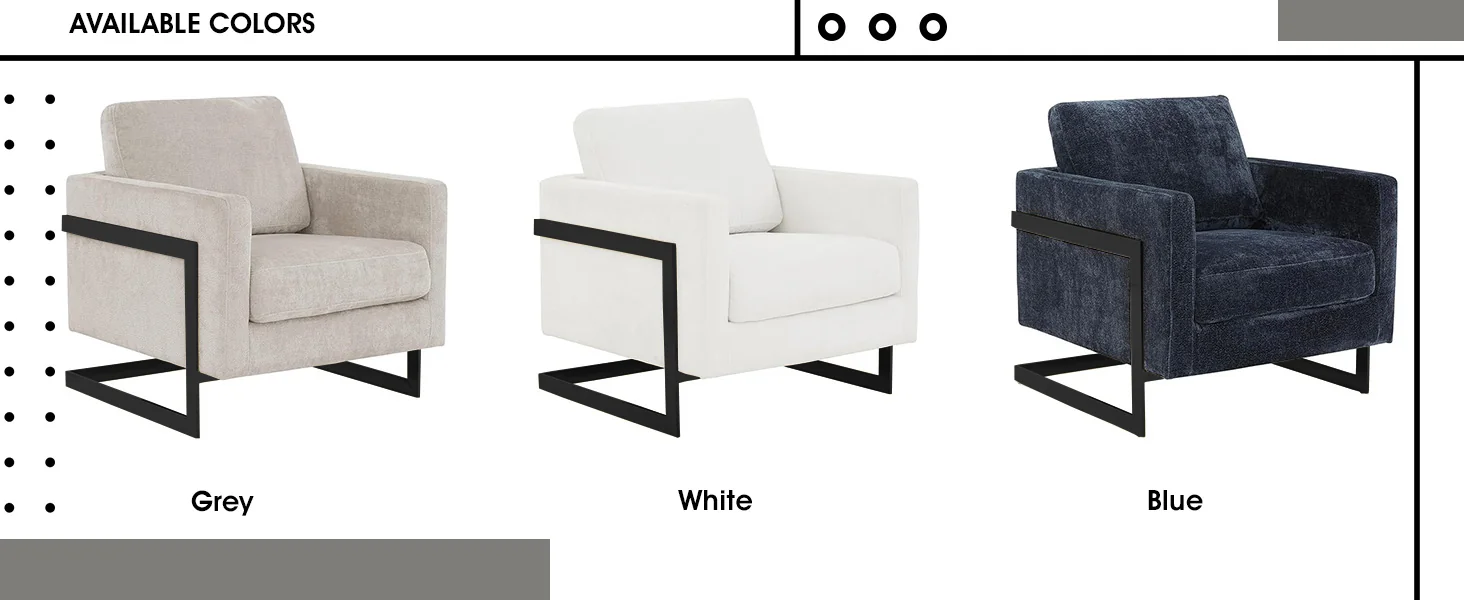 Lincoln Grey Boucle Accent Armchair With Black Frame