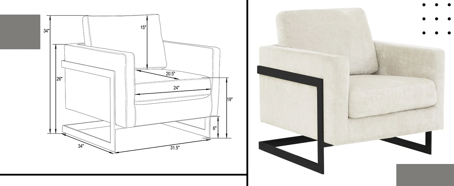 Lincoln Grey Boucle Accent Armchair With Black Frame