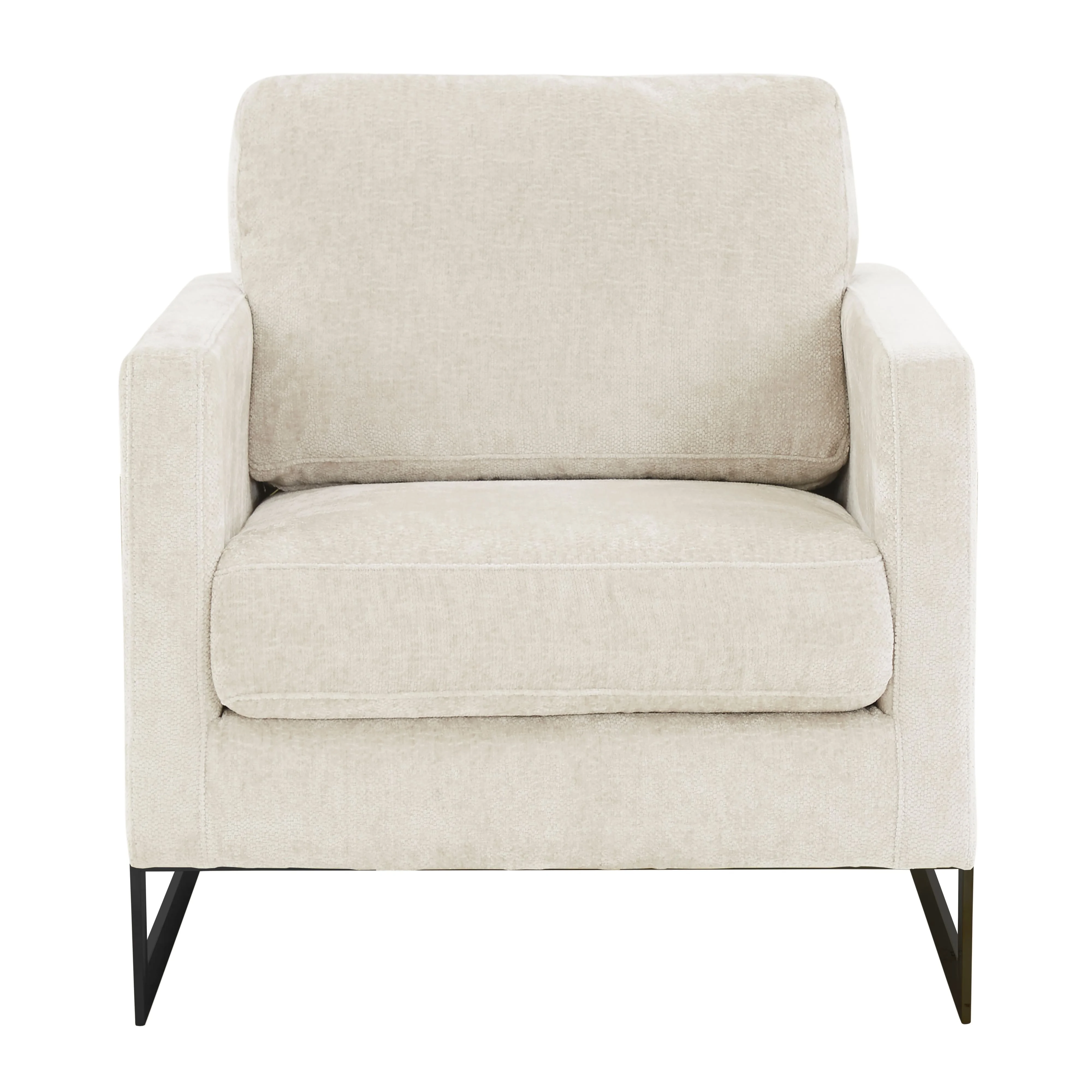 Lincoln Grey Boucle Accent Armchair With Black Frame