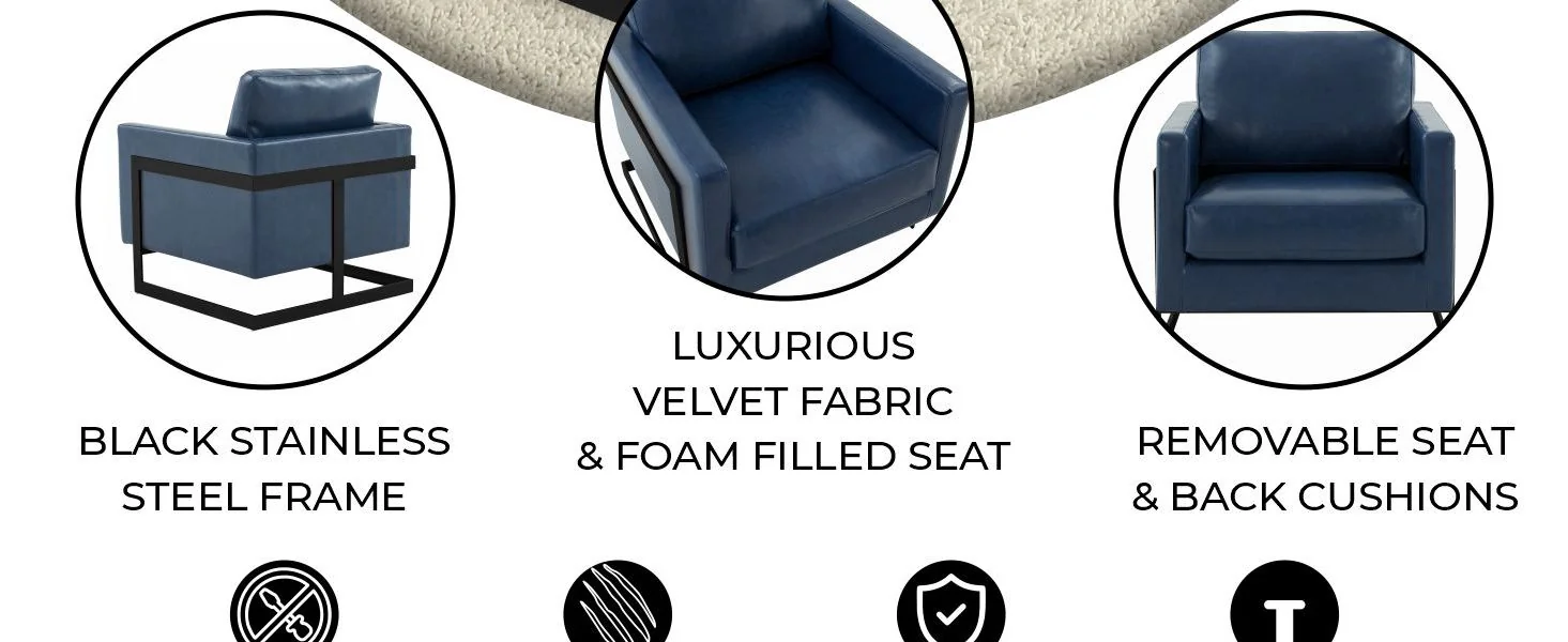 Lincoln Leather Accent Armchair With Black Frame