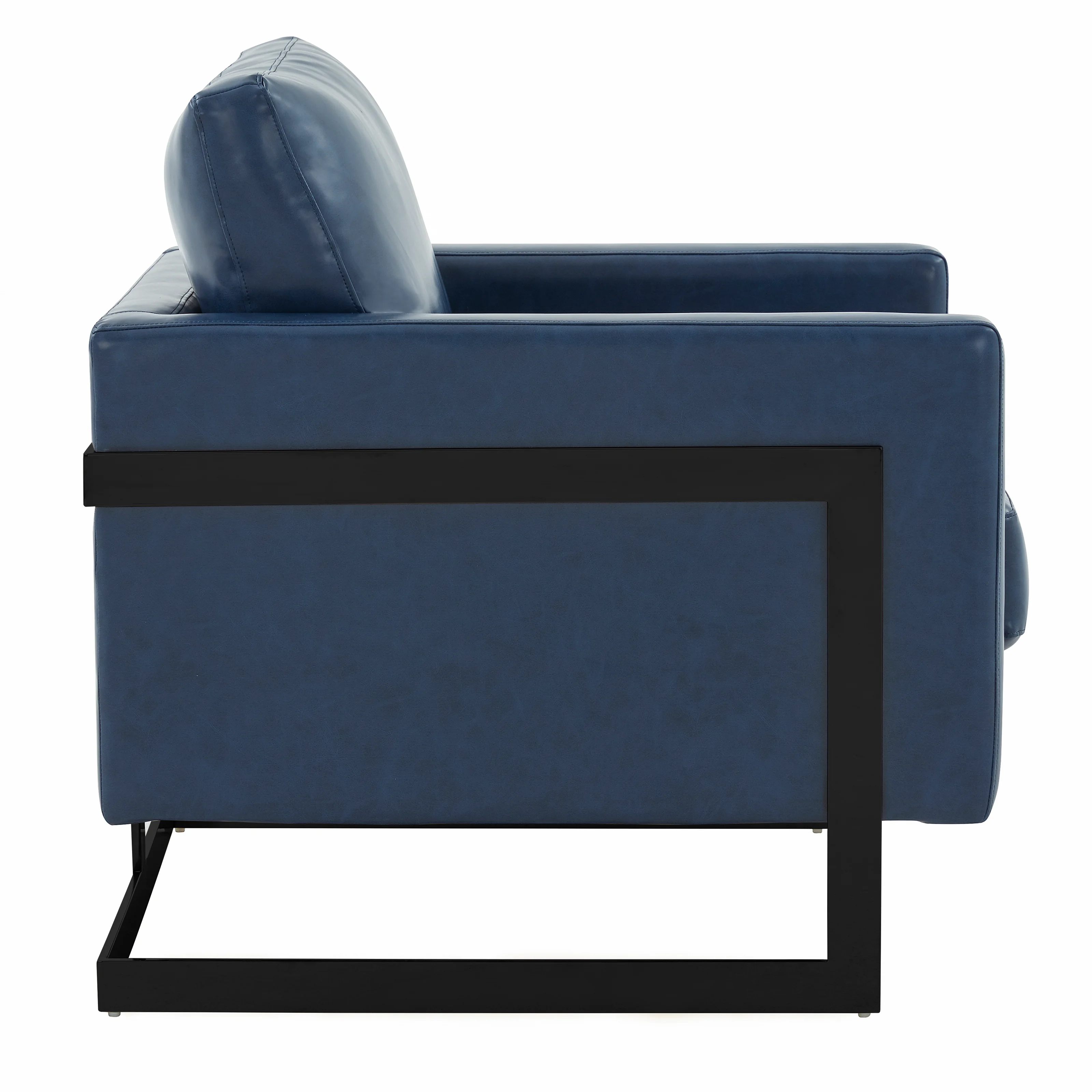 Lincoln Leather Accent Armchair With Black Frame