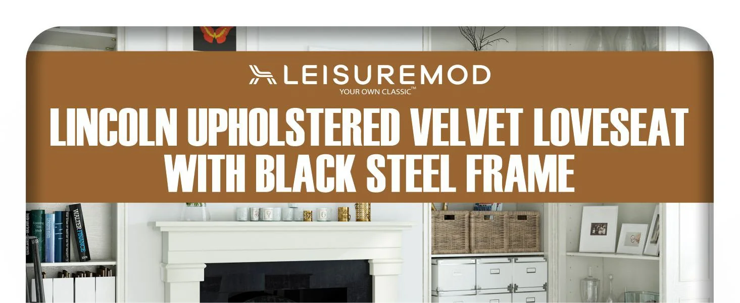 Lincoln Beige Velvet Loveseat With Black Frame