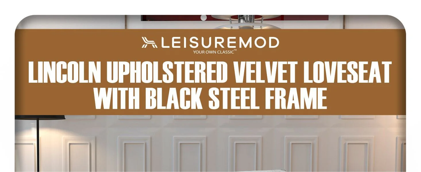 Lincoln Light Grey Velvet Loveseat With Black Frame