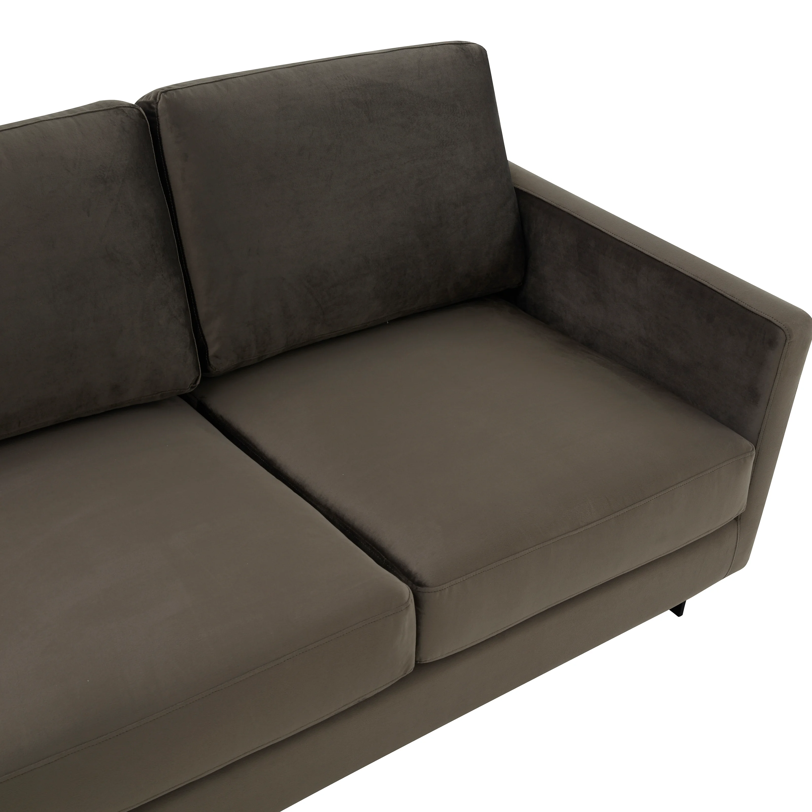 Lincoln Dark Grey Velvet Sofa With Black Frame