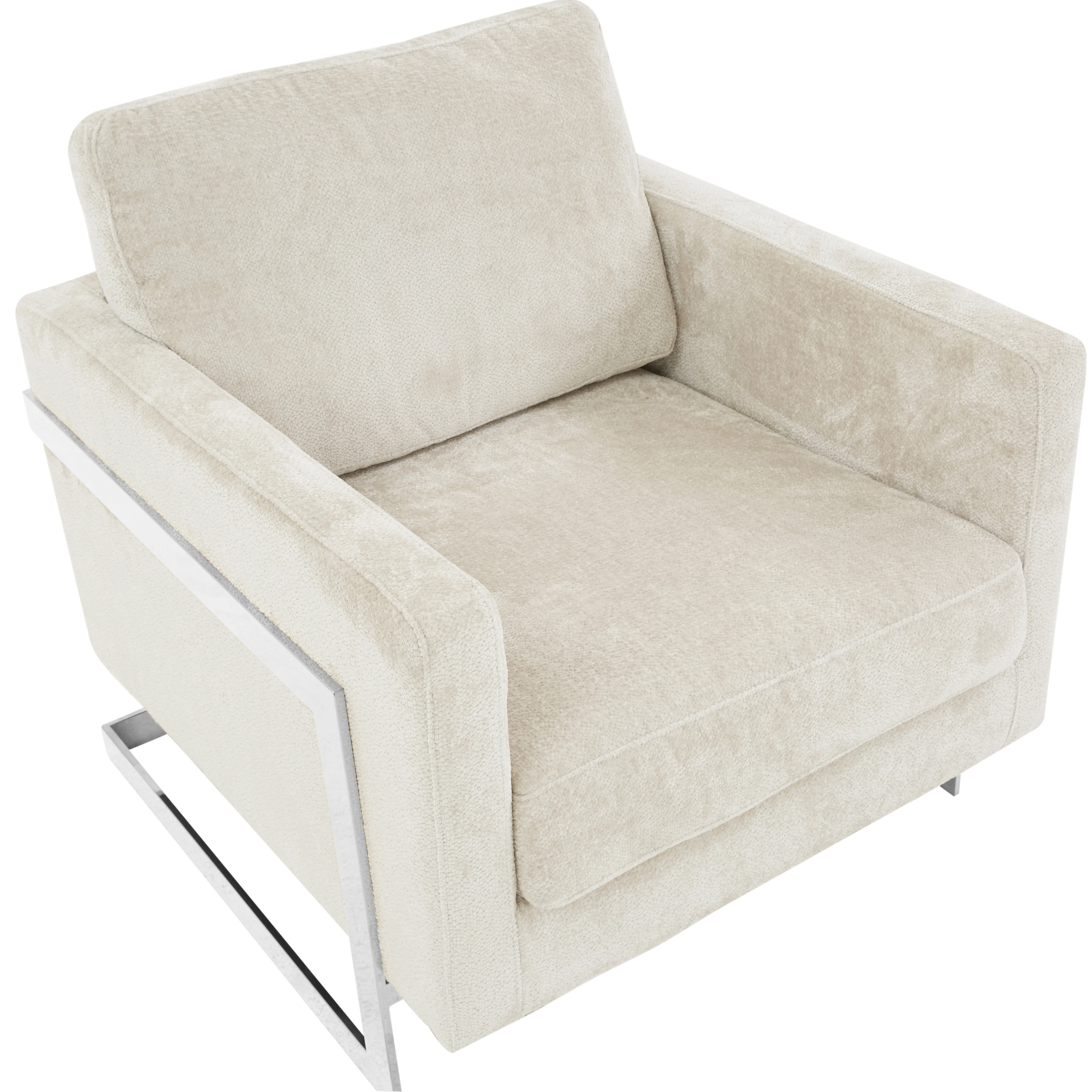 Lincoln Grey Boucle Accent Armchair With Chromed Frame