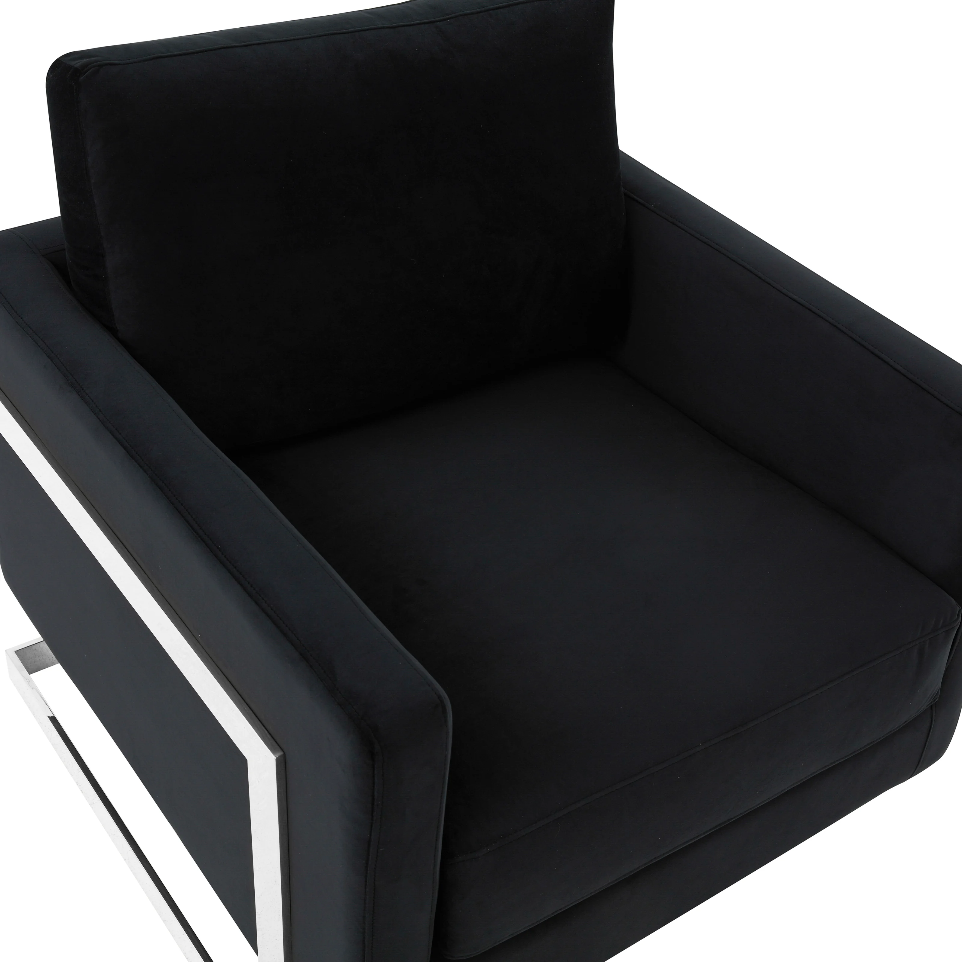 Lincoln Velvet Accent Armchair With Chromed Frame