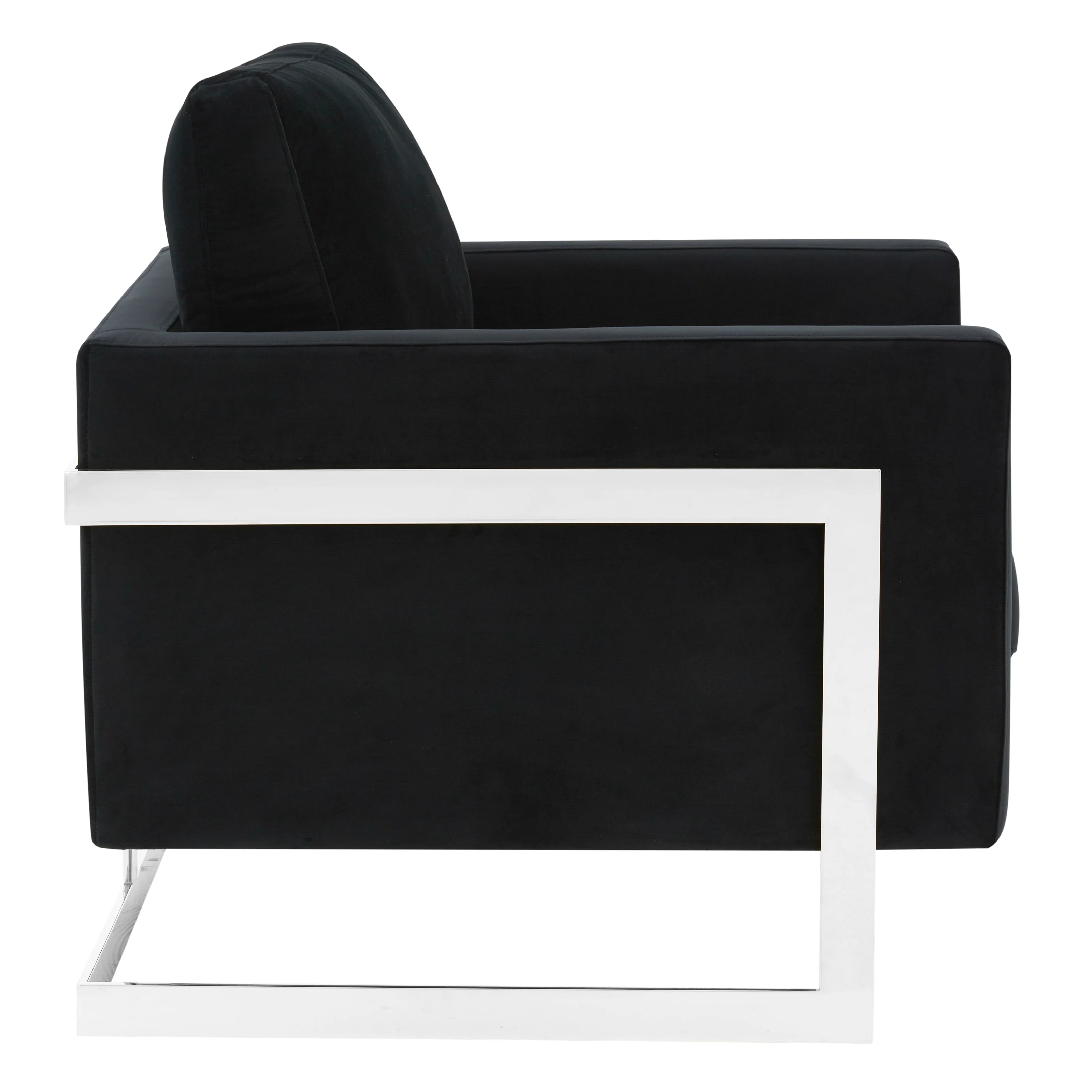 Lincoln Velvet Accent Armchair With Chromed Frame