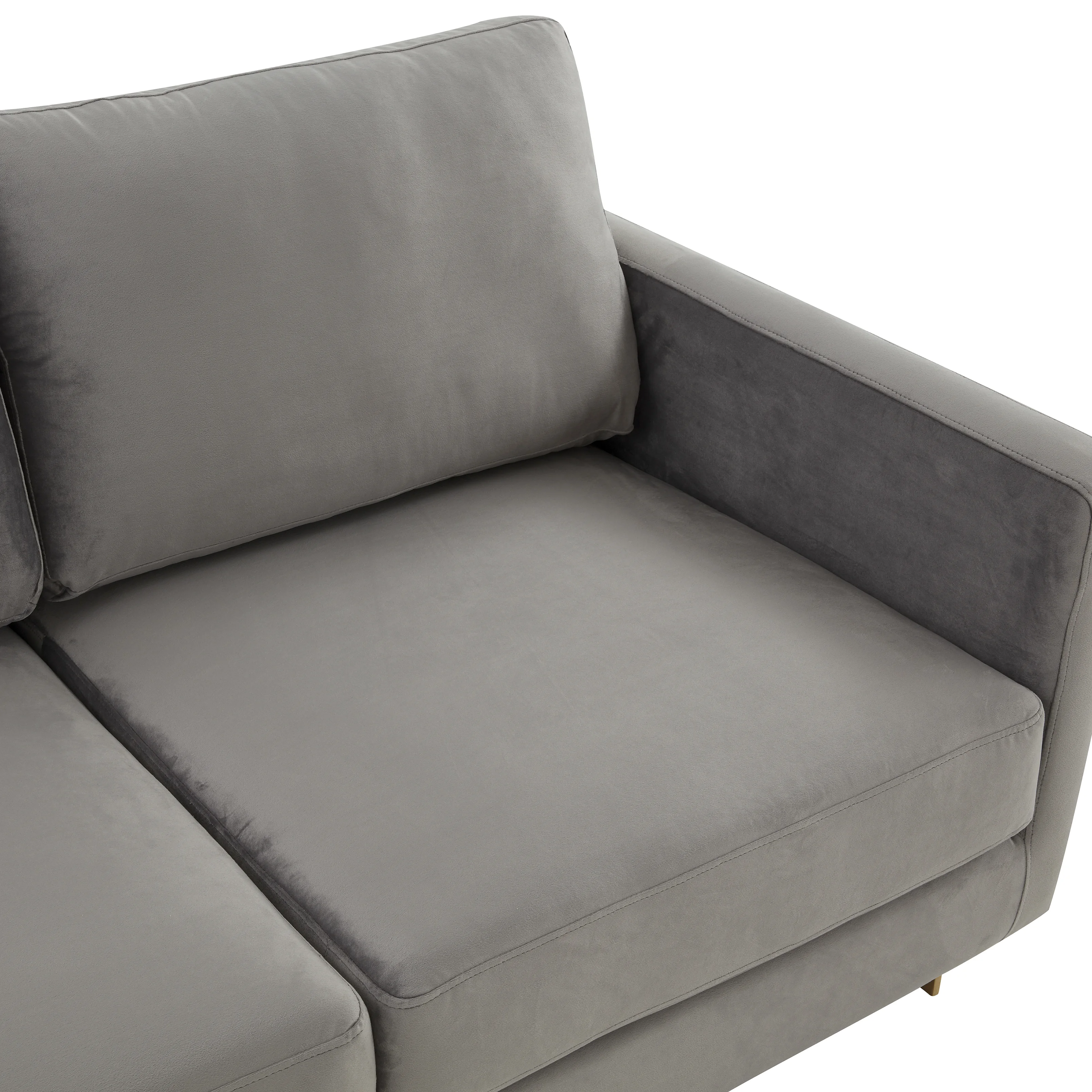 Lincoln Light Grey Velvet Sofa With Chromed Frame