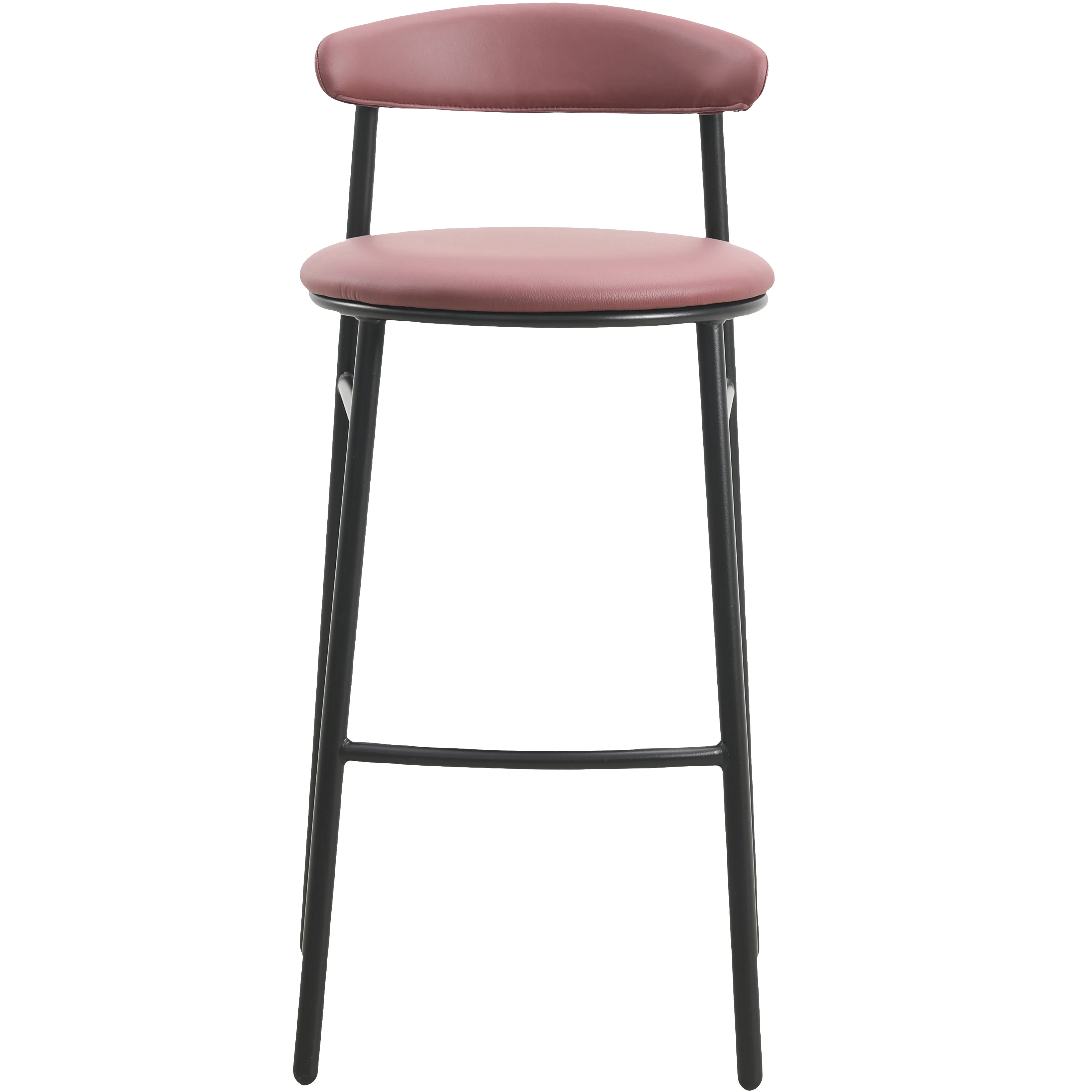 Lume Collection Modern Bar Stool in Burgundy