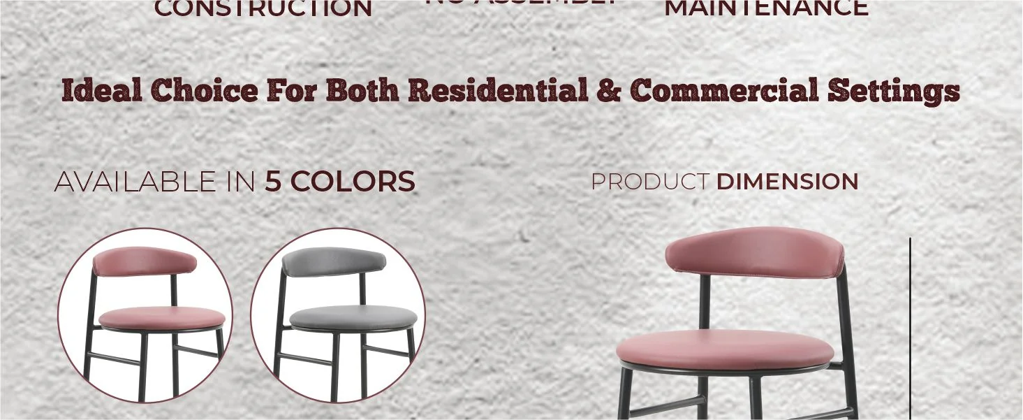 Lume Collection Modern Bar Stool in Burgundy