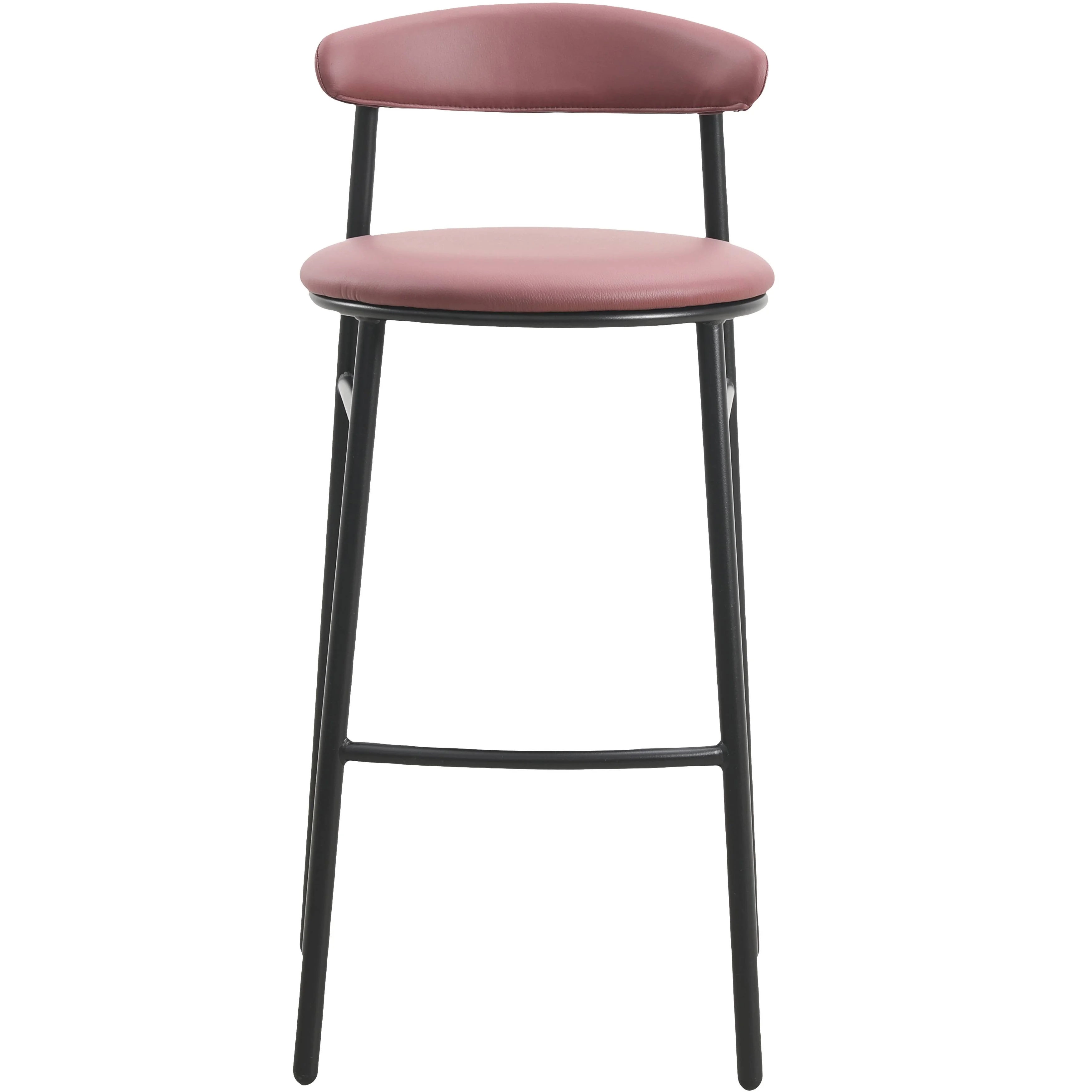 Lume Collection Modern Bar Stool in Burgundy Set of 2