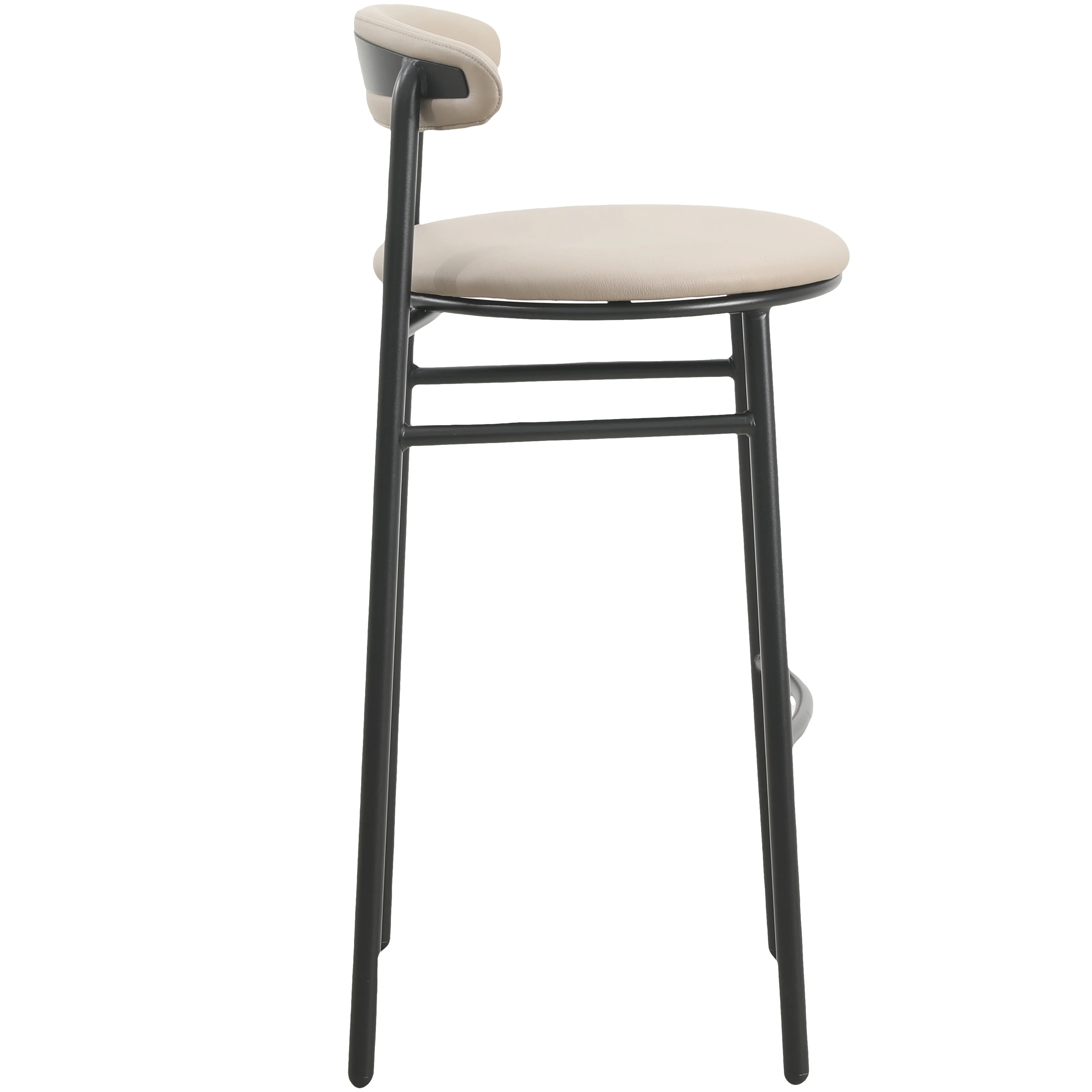 Lume Collection Modern Bar Stool in Dark Taupe