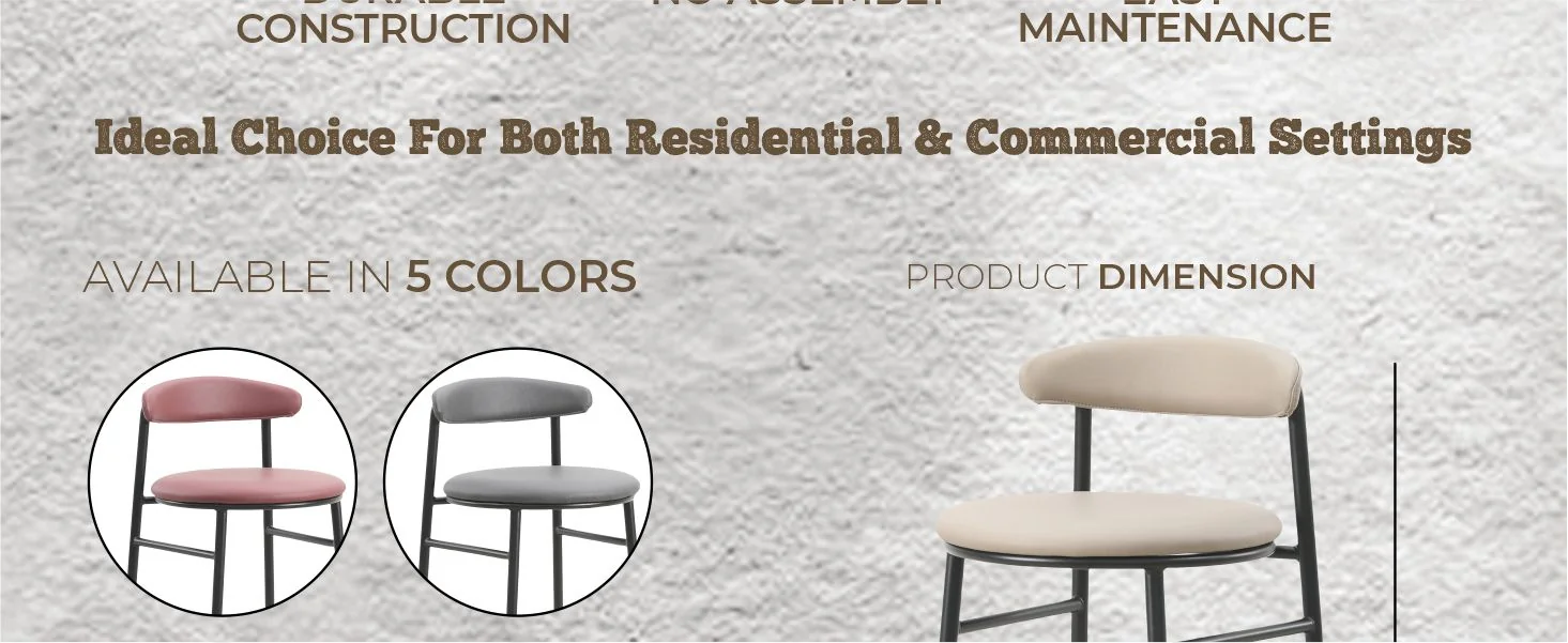 Lume Collection Modern Bar Stool in Dark Taupe