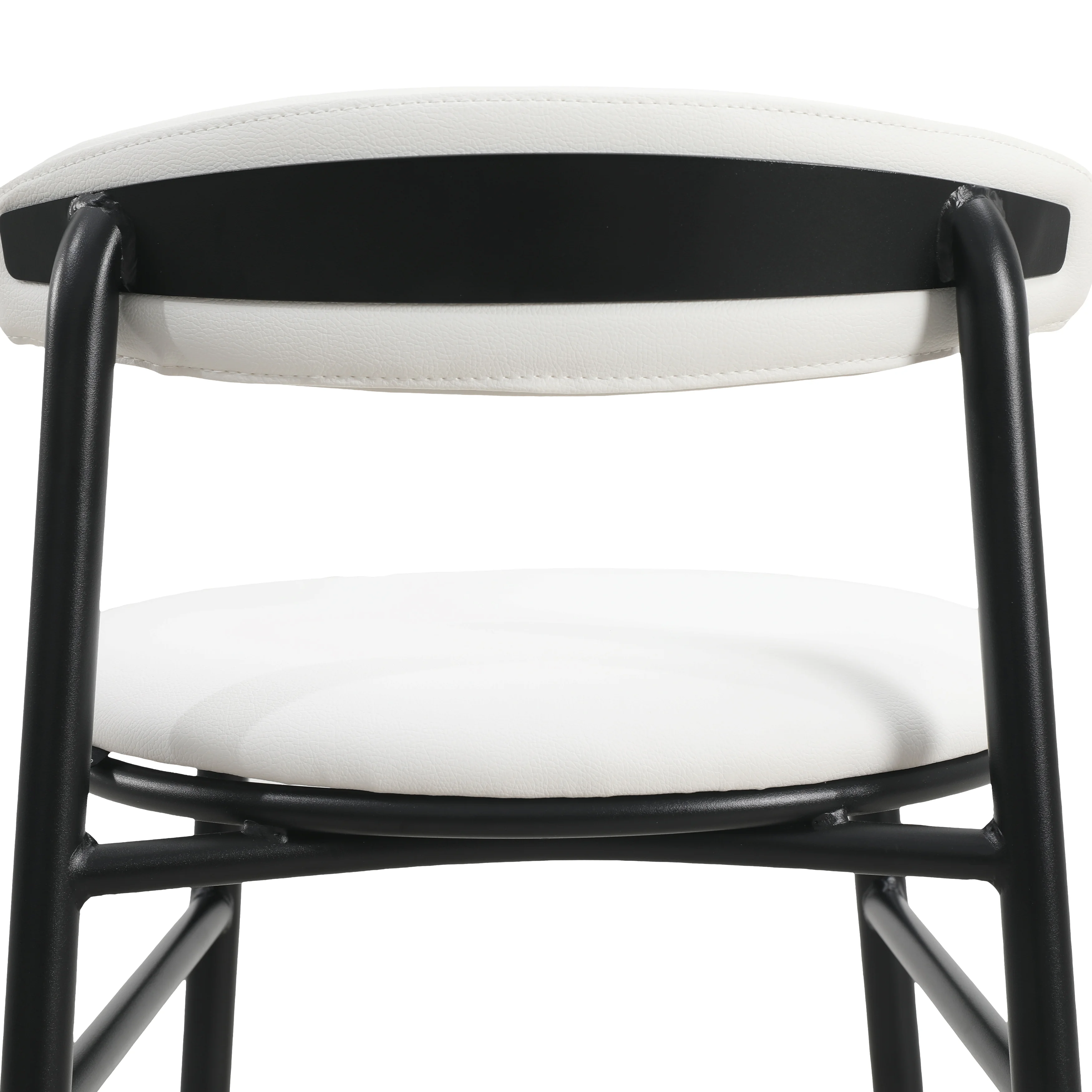 Lume Collection Modern Bar Stool in White