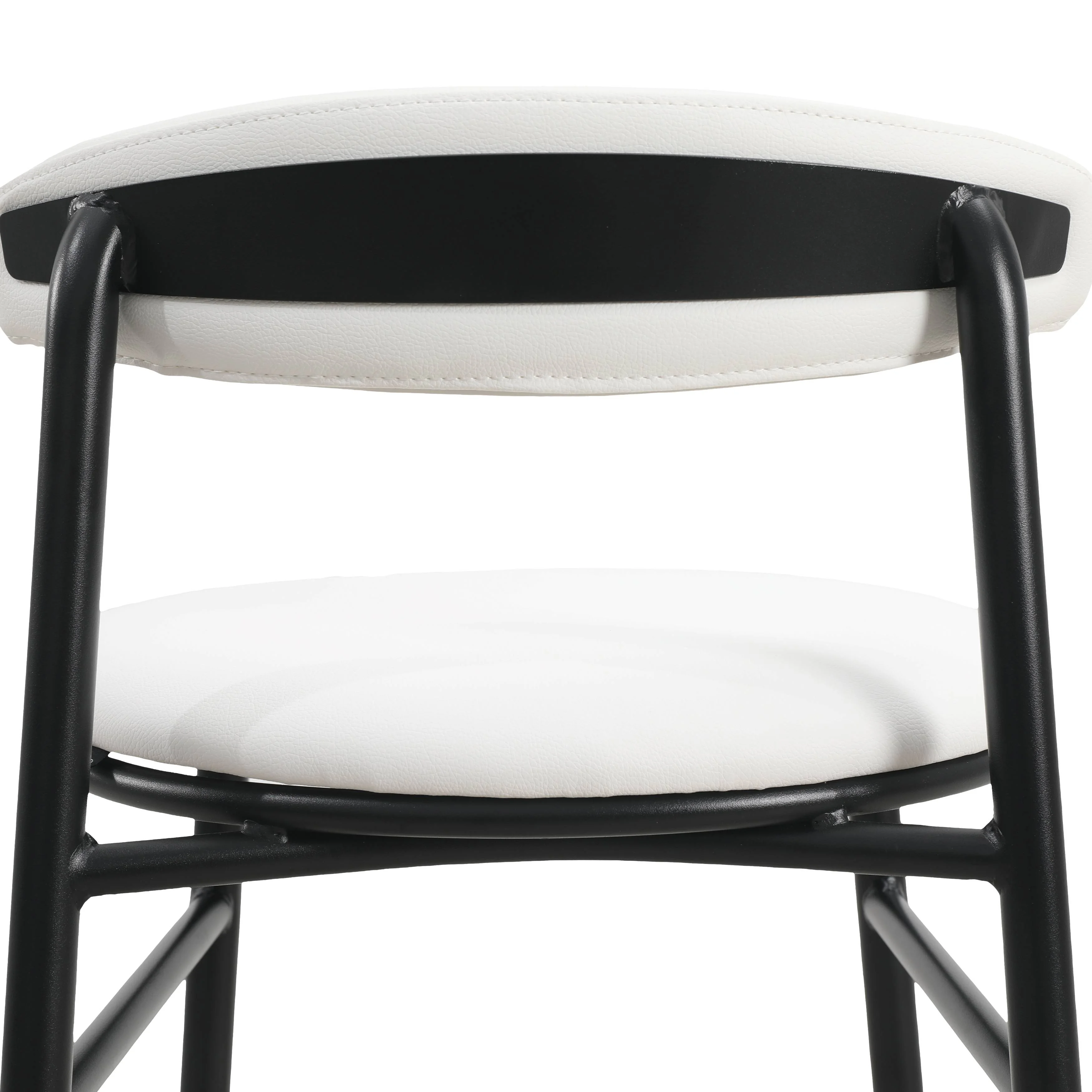 Lume Collection Modern Bar Stool in White Set of 2