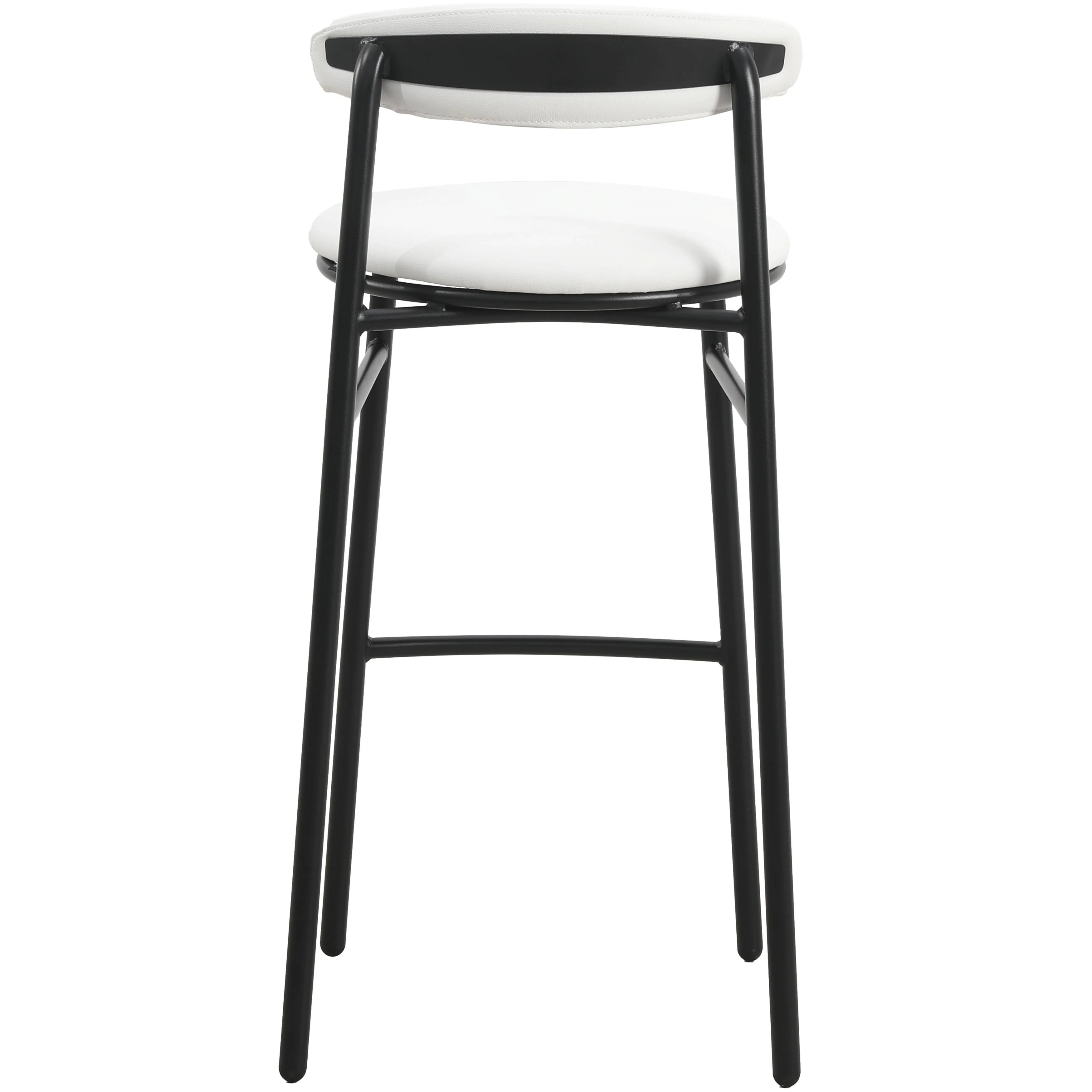 Lume Collection Modern Bar Stool in White Set of 2