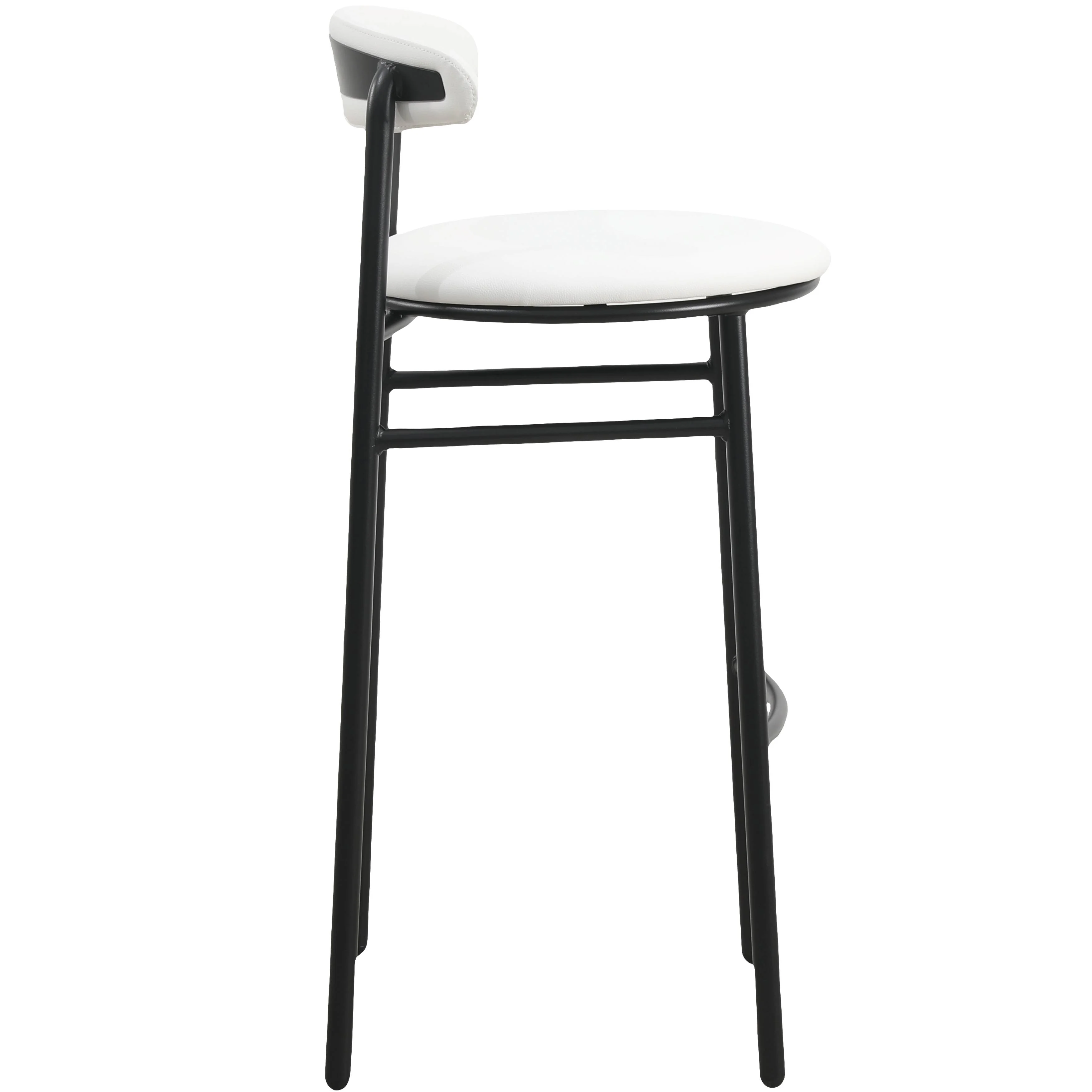 Lume Collection Modern Bar Stool in White Set of 2