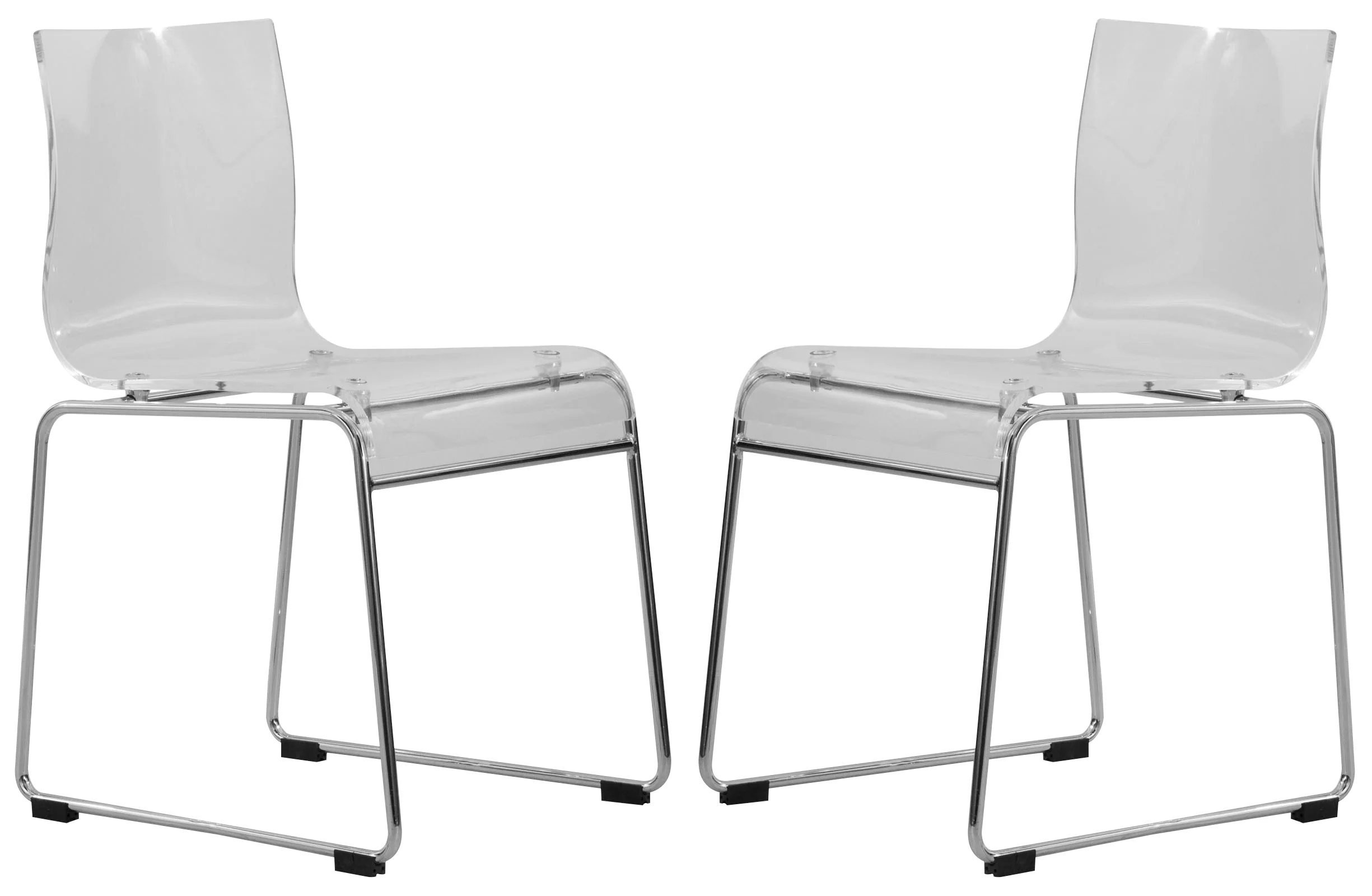 Lima Modern Acrylic Chair, Set of 2