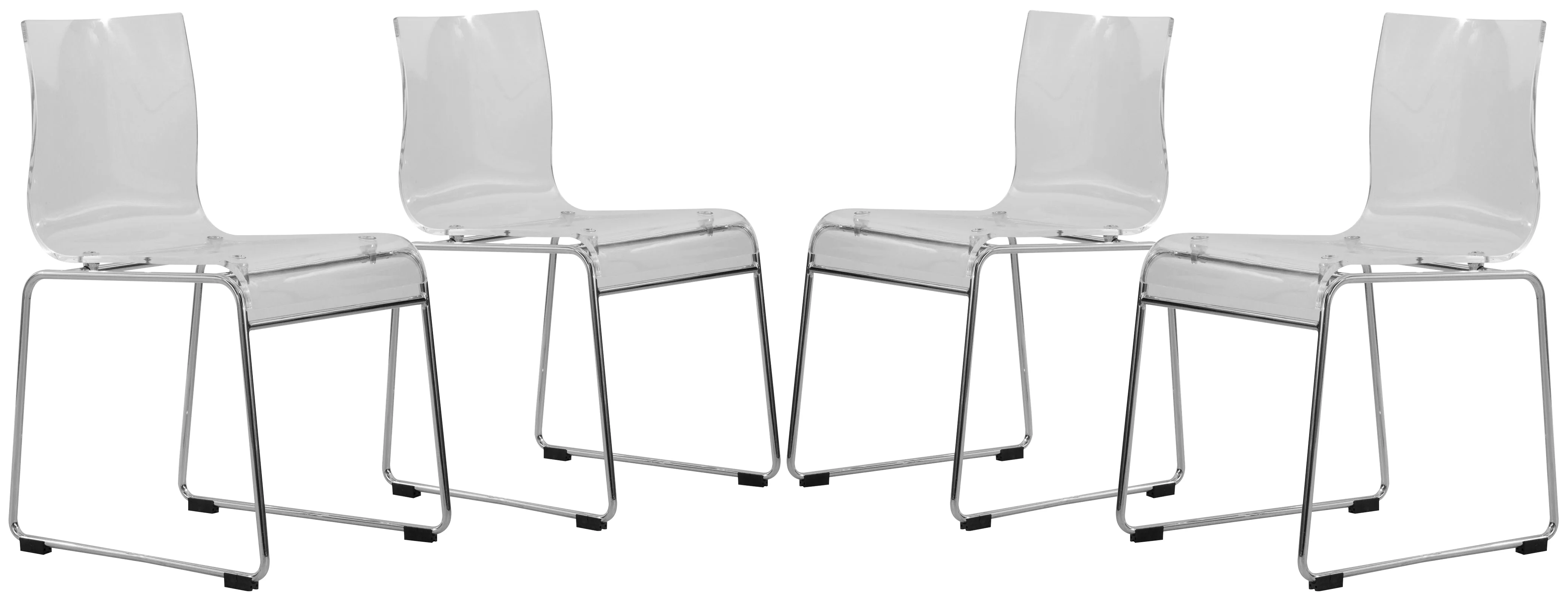 Lima Modern Acrylic Chair, Set of 4