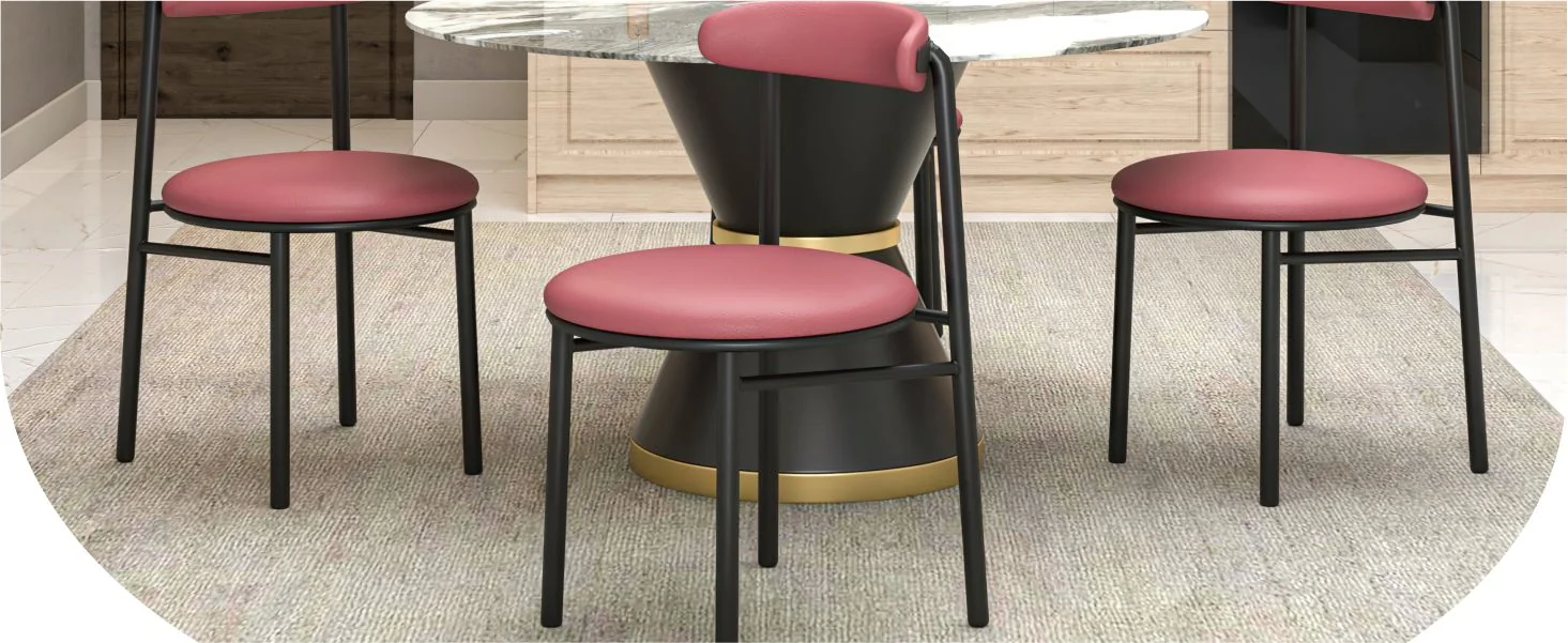 Lume Collection Modern Dining Chair in Burgundy