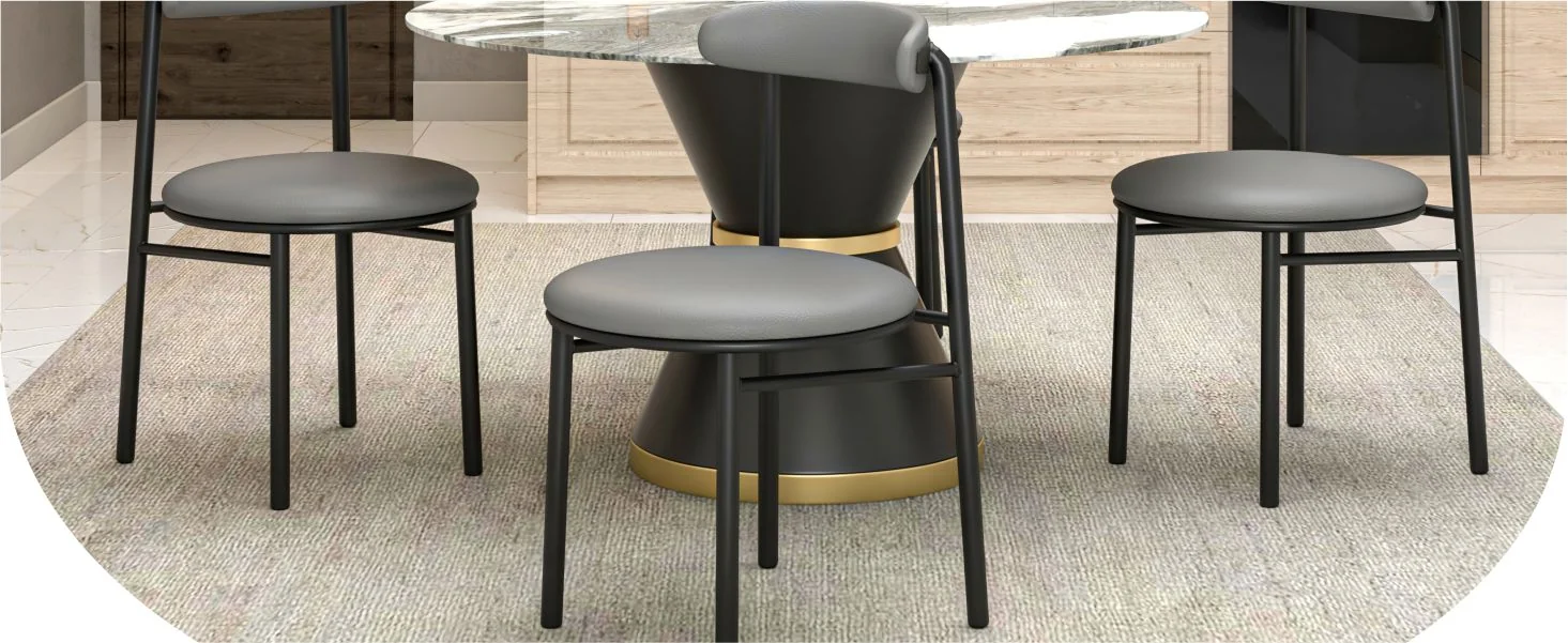 Lume Collection Modern Dining Chair in Charcoal