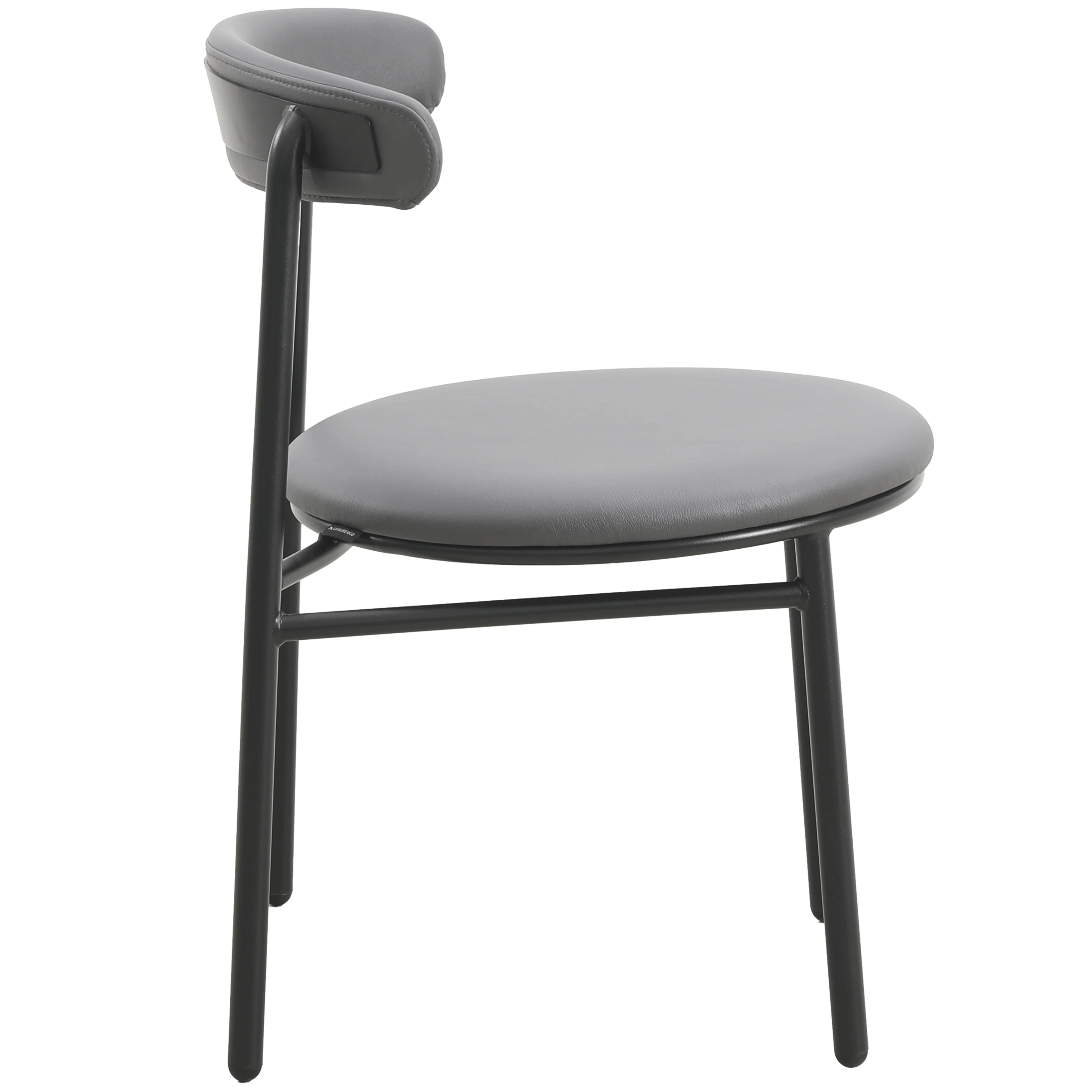 Lume Collection Modern Dining Chair in Charcoal Set of 2