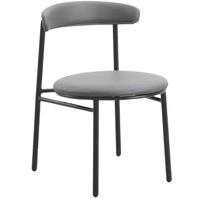 Lume Collection Modern Dining Chair in Charcoal Set of 2