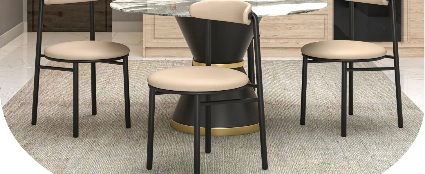 Lume Collection Modern Dining Chair in Dark Taupe Set of 2