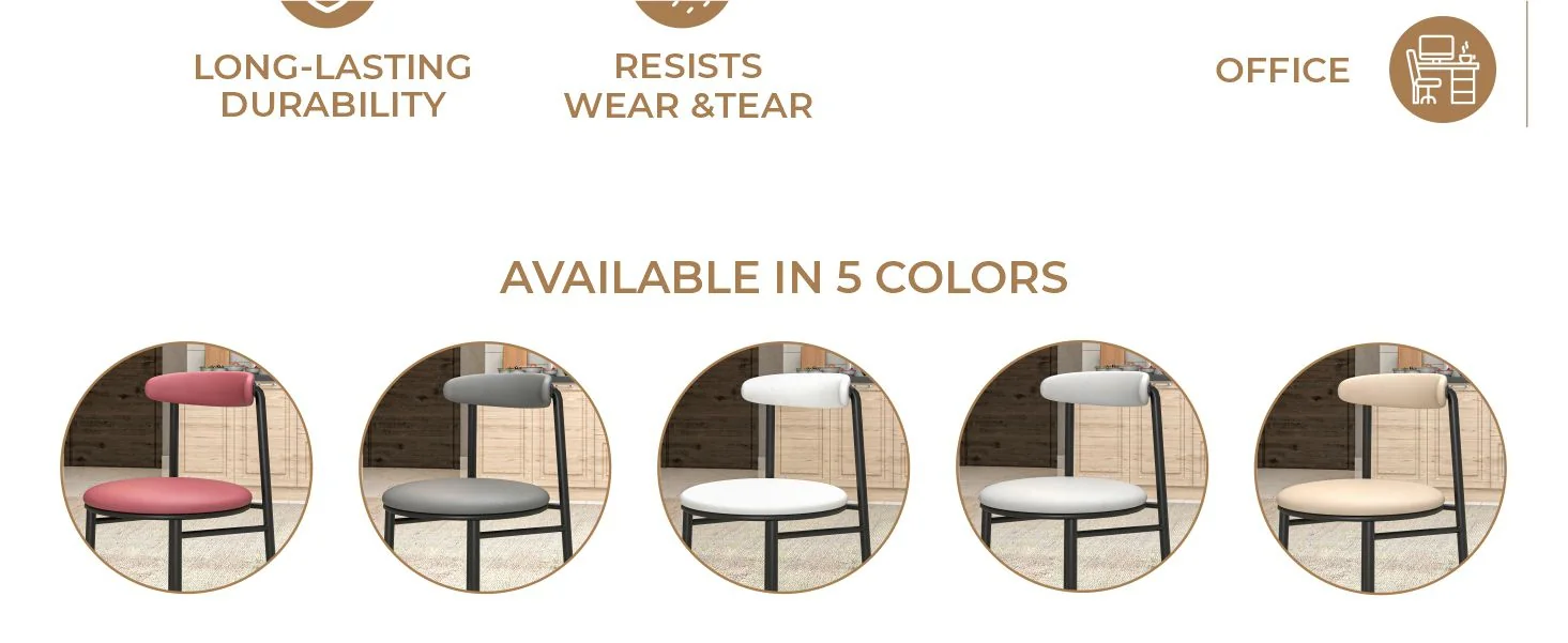 Lume Collection Modern Dining Chair in Dark Taupe Set of 4