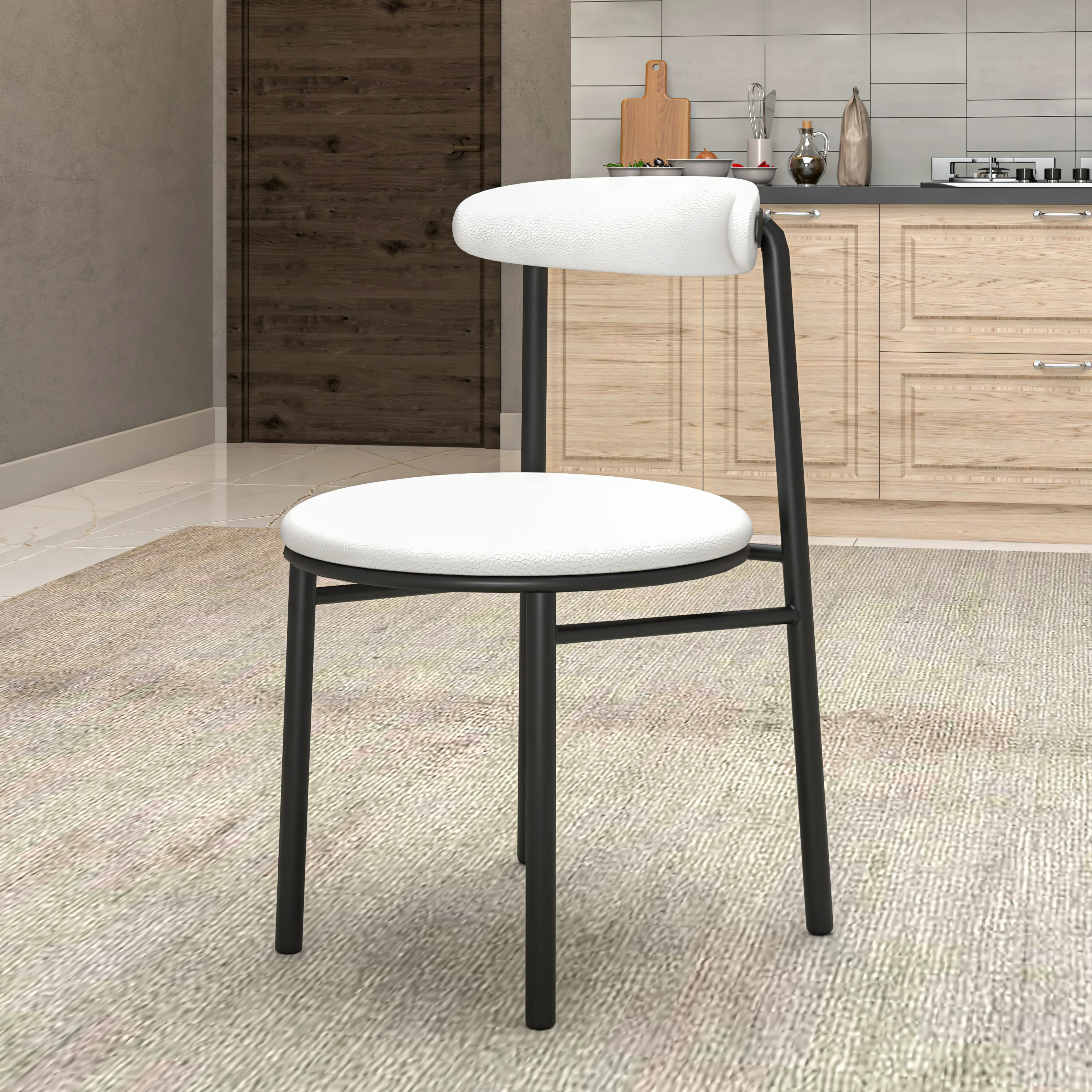 Lume Collection Modern Dining Chair in White