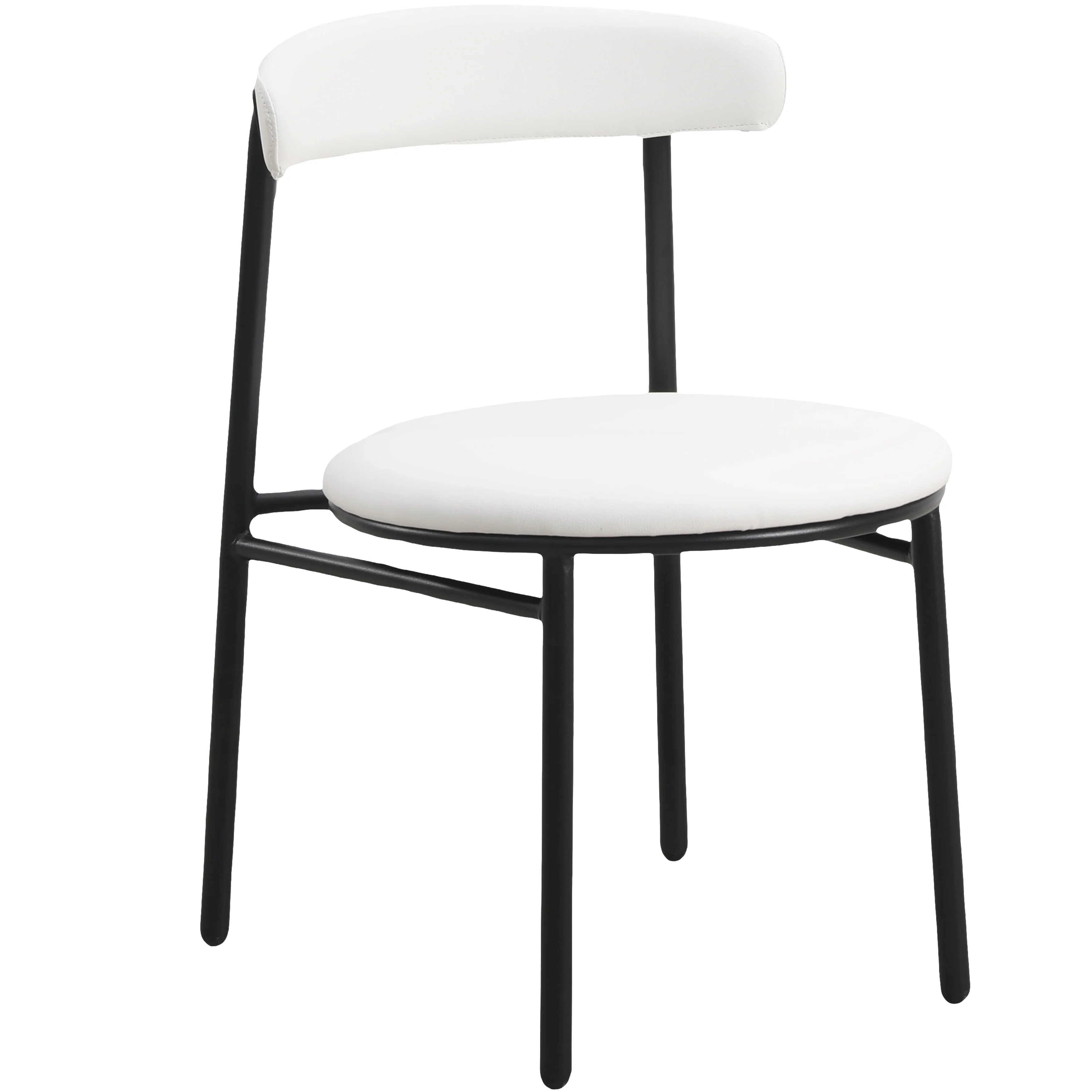 Lume Collection Modern Dining Chair in White Set of 2