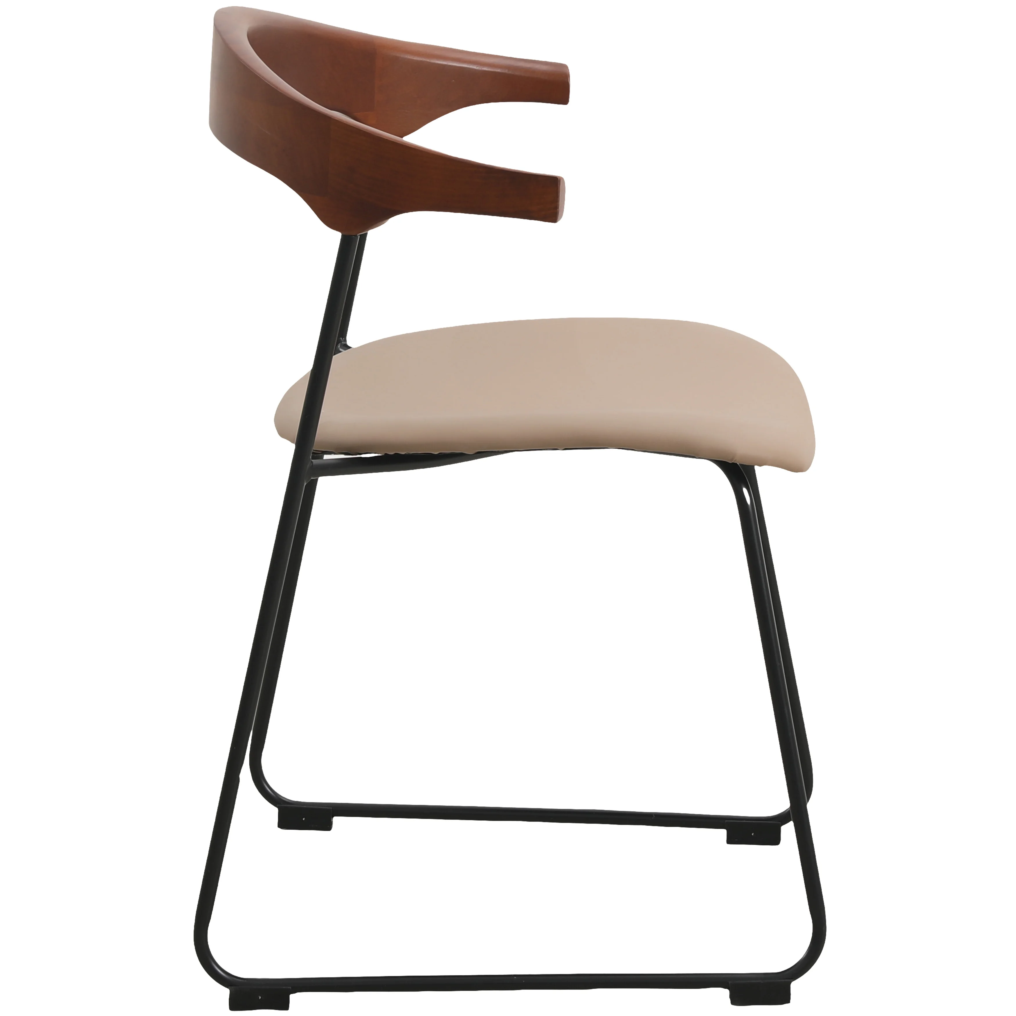 Lyra Collection Modern Chair in Dark Wood back and Taupe Seat