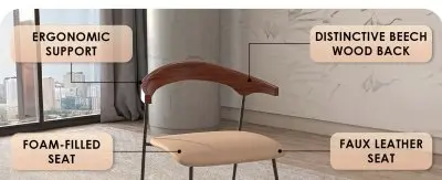 Lyra Collection Modern Chair in Dark Wood back and Taupe Seat