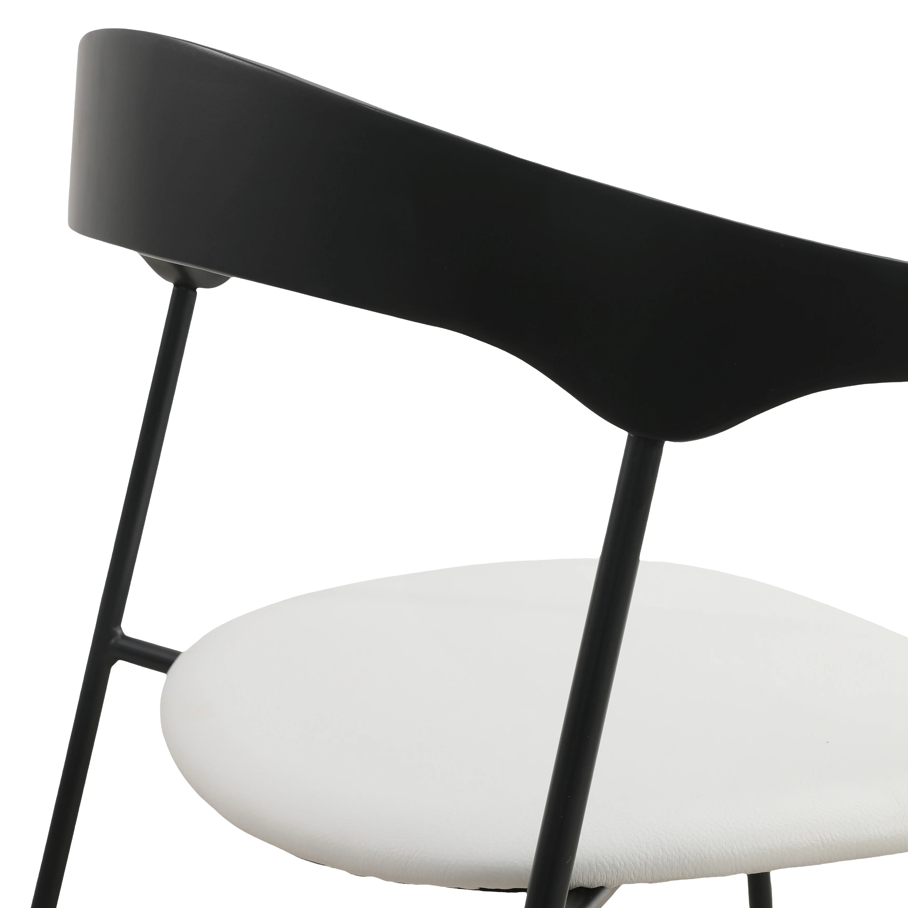Lyra Collection Modern Chair in Black back and White Seat
