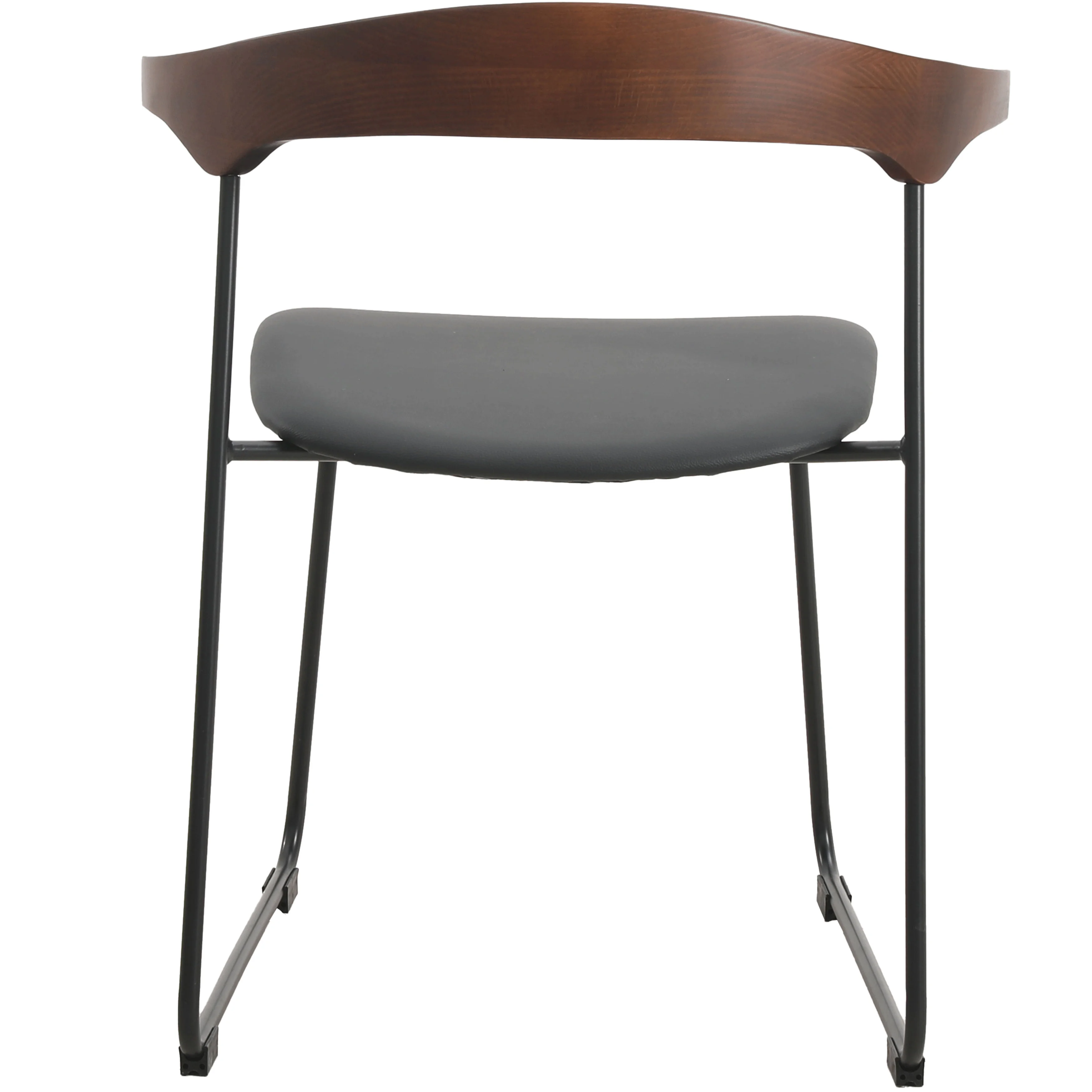 Lyra Collection Modern Chair in Black Walnut Color back and Black Seat