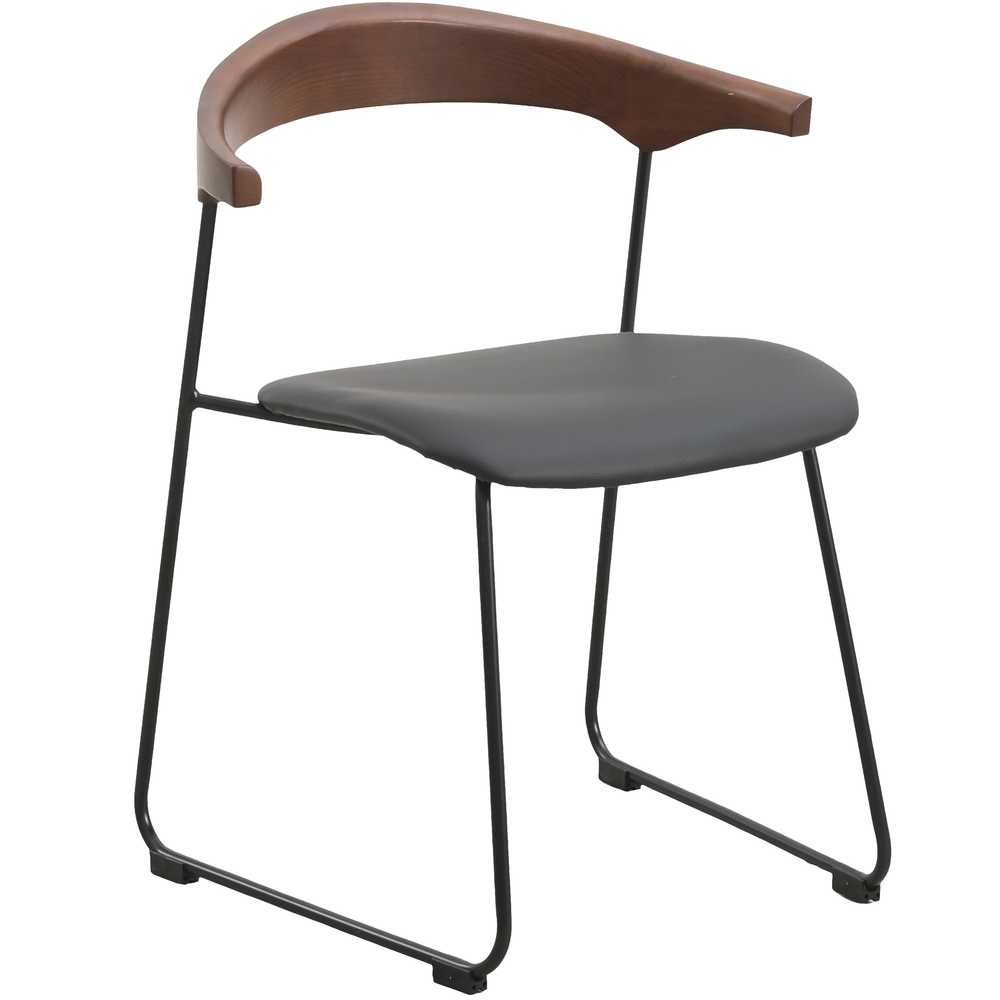 Lyra Collection Modern Chair in Black Walnut Color back and Black Seat