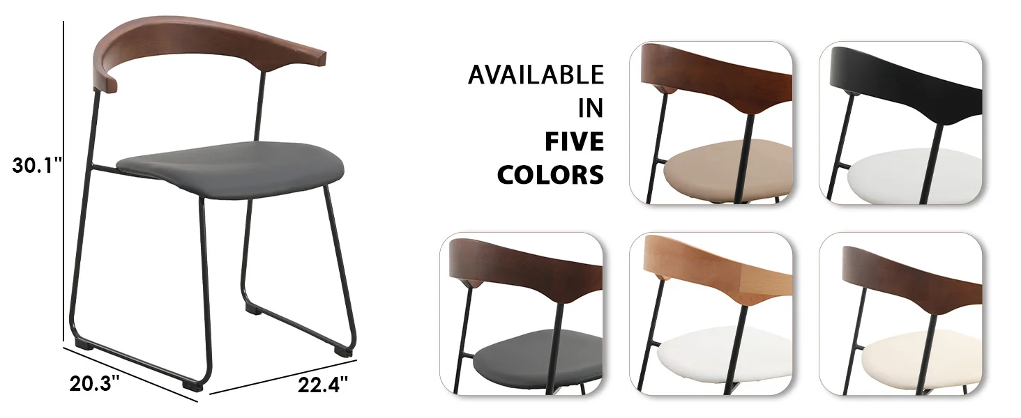 Lyra Collection Modern Chair in Black Walnut Color back and Black Seat