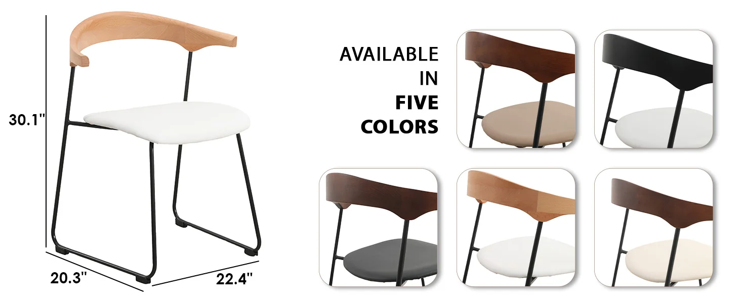 Lyra Collection Modern Chair in Natural Wood back and White Seat