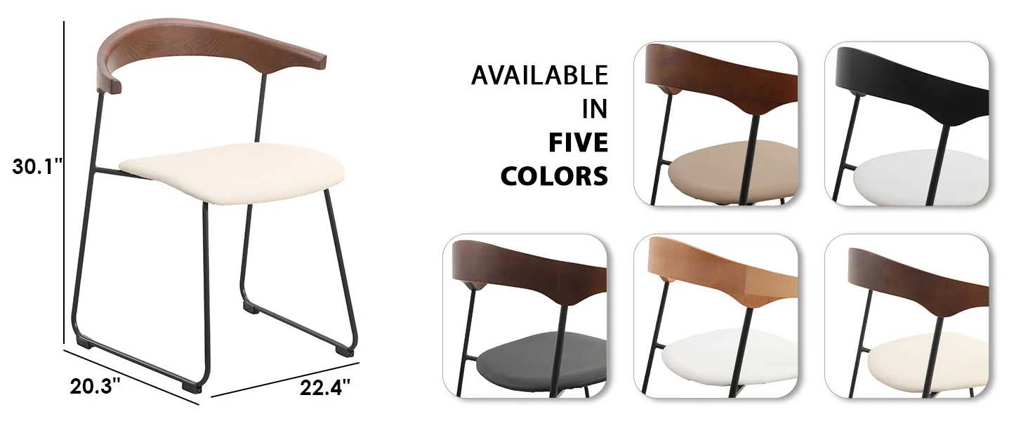 Lyra Collection Modern Chair in Walnut Color back and Taupe Seat