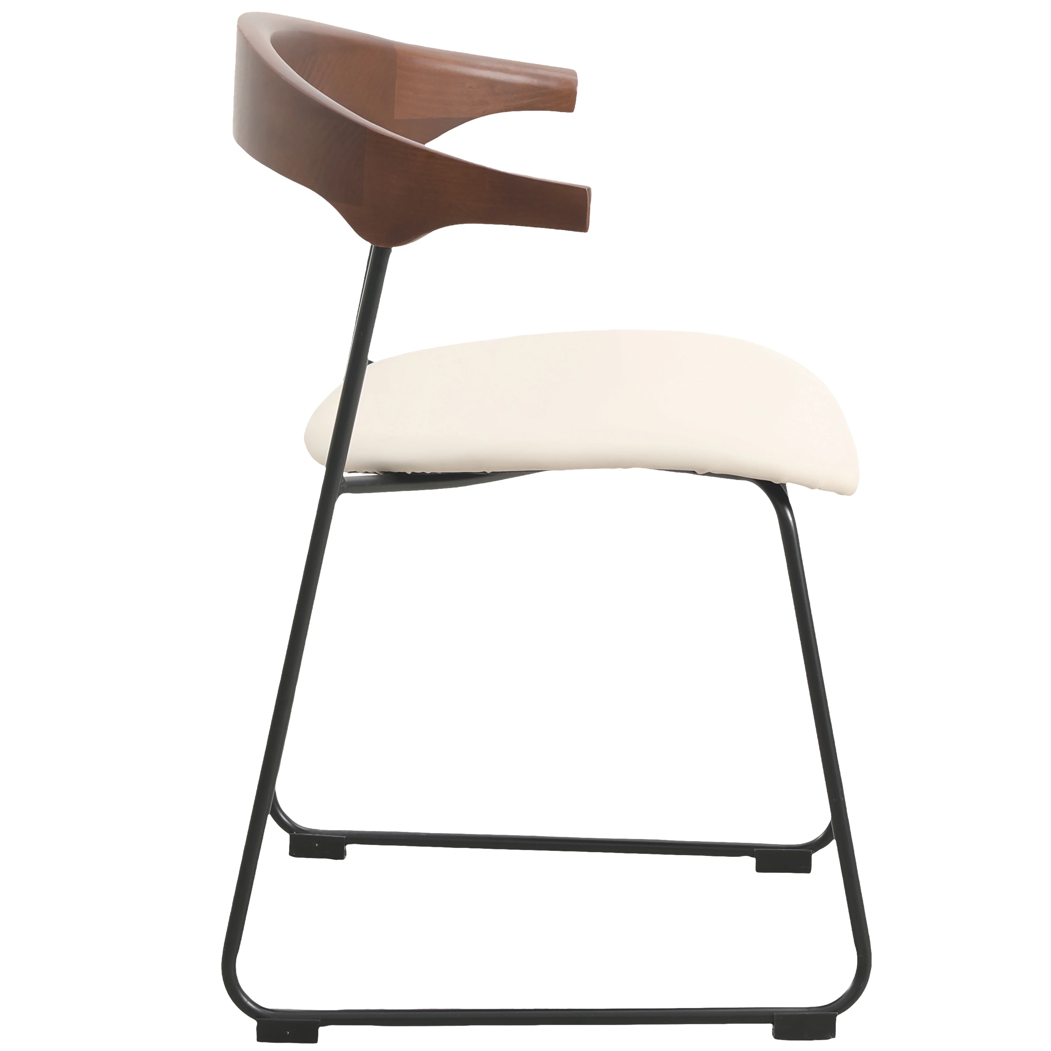 Lyra Collection Modern Chair in Walnut Color back and Taupe Seat
