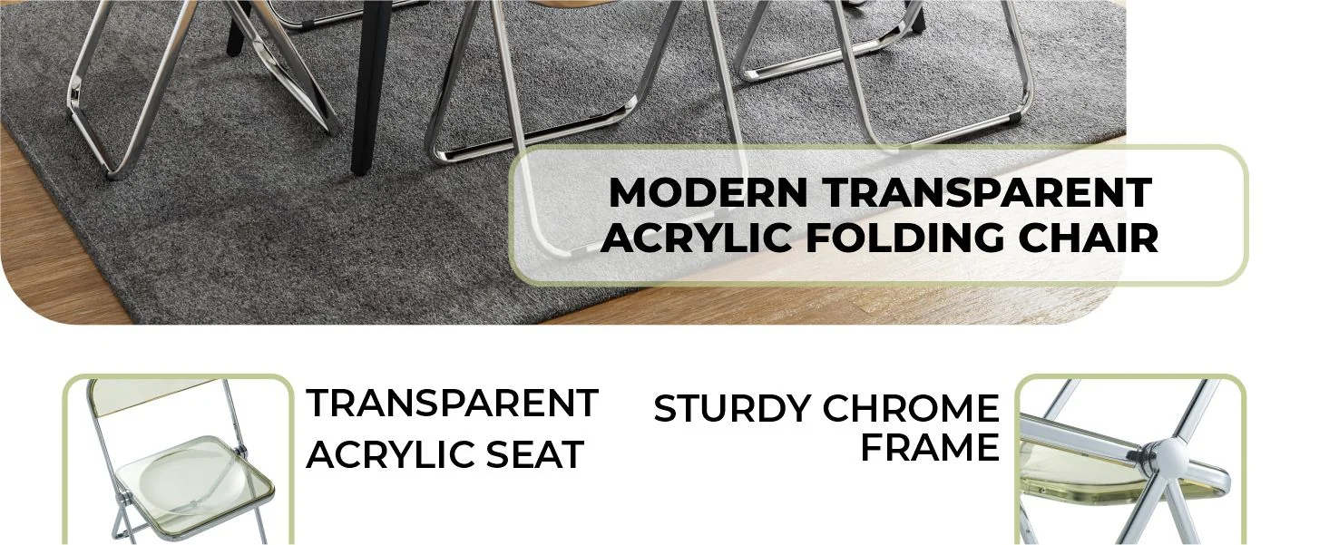 Lawrence Acrylic Folding Chair With Metal Frame