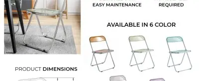 Lawrence Acrylic Folding Chair With Metal Frame