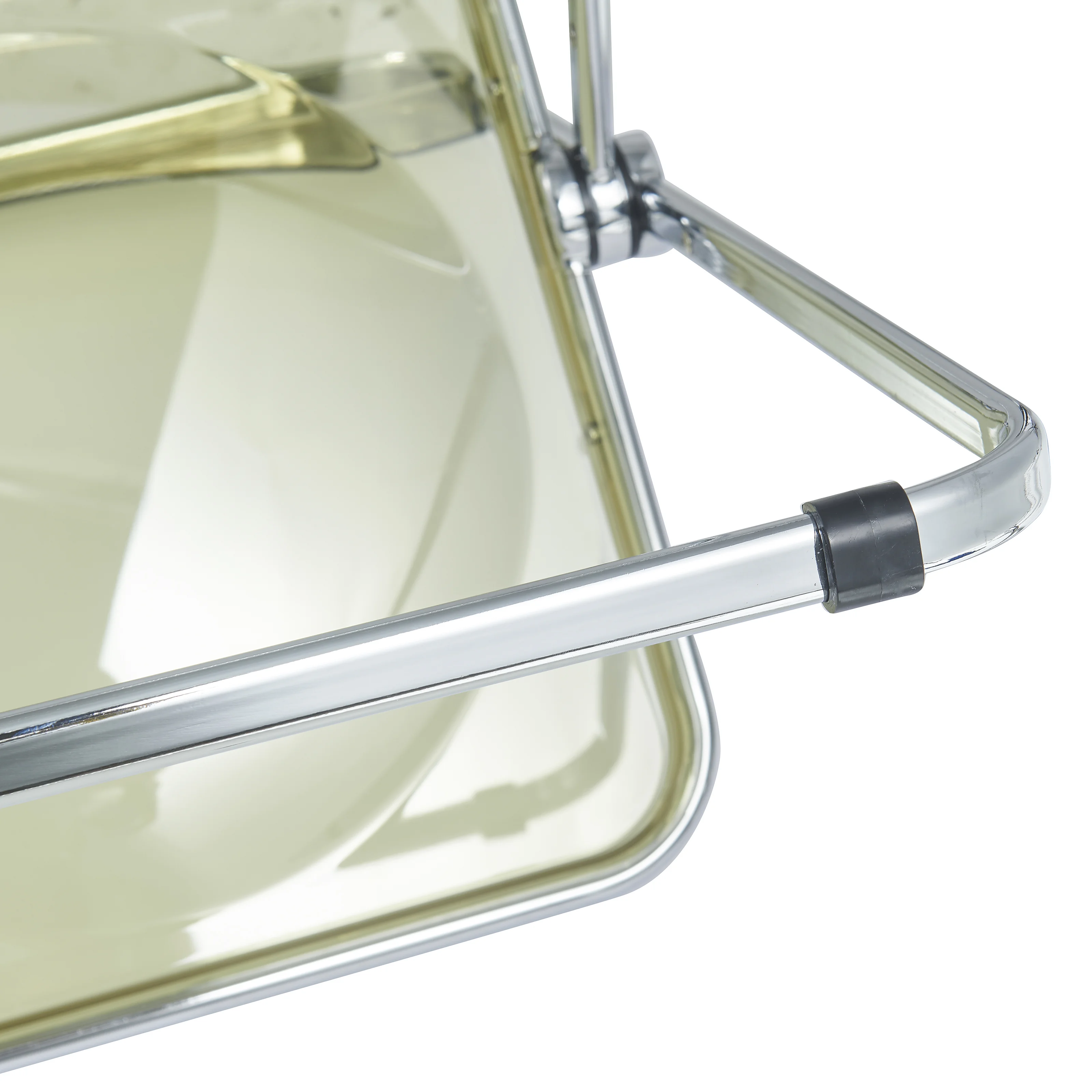 Lawrence Acrylic Folding Chair With Metal Frame, Set of 2